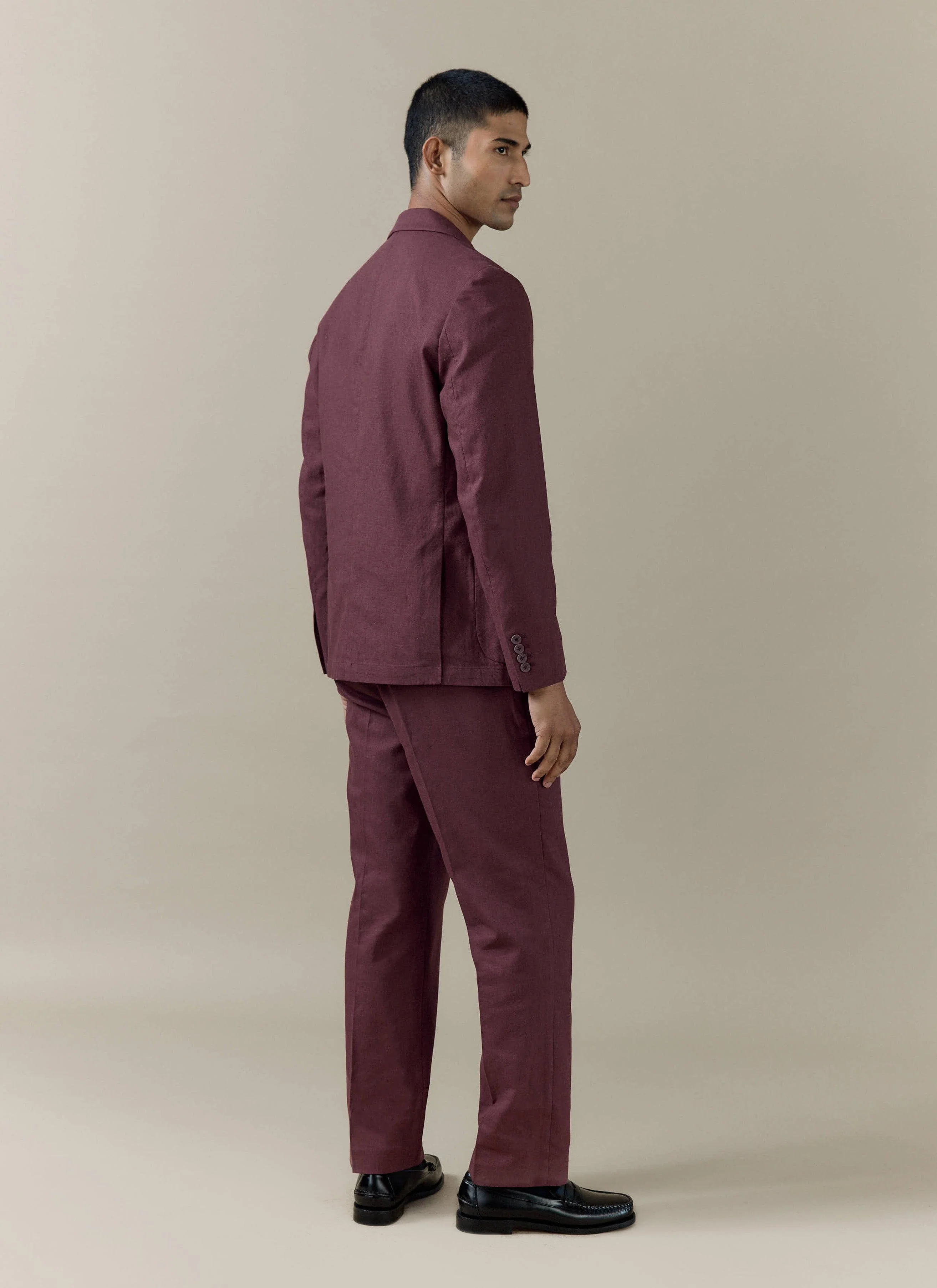 102-tailored-blazer-linen-merlot-4.webp Tailored Blazer | Linen | Merlot