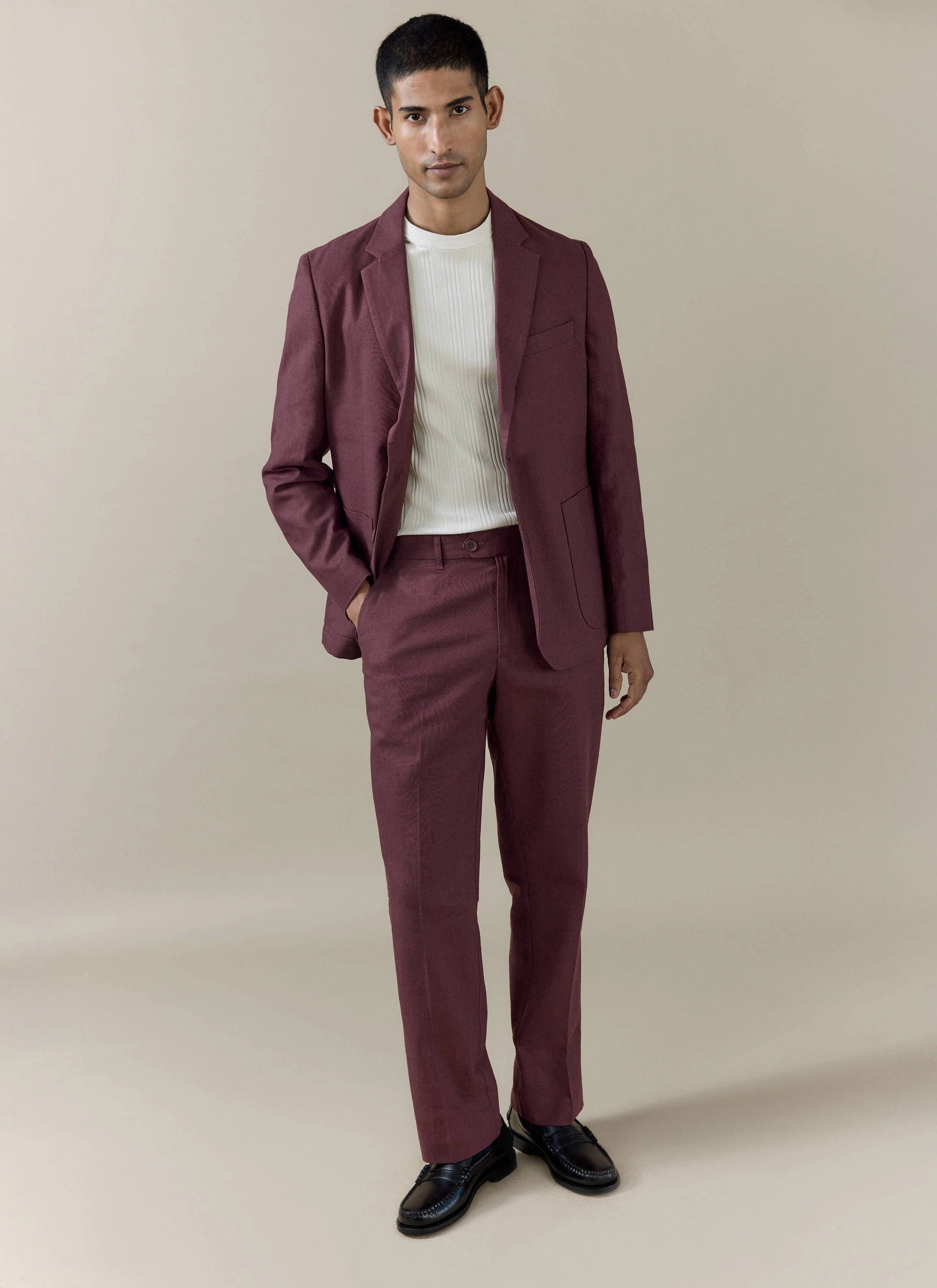 102-tailored-blazer-linen-merlot-8.webp Tailored Blazer | Linen | Merlot