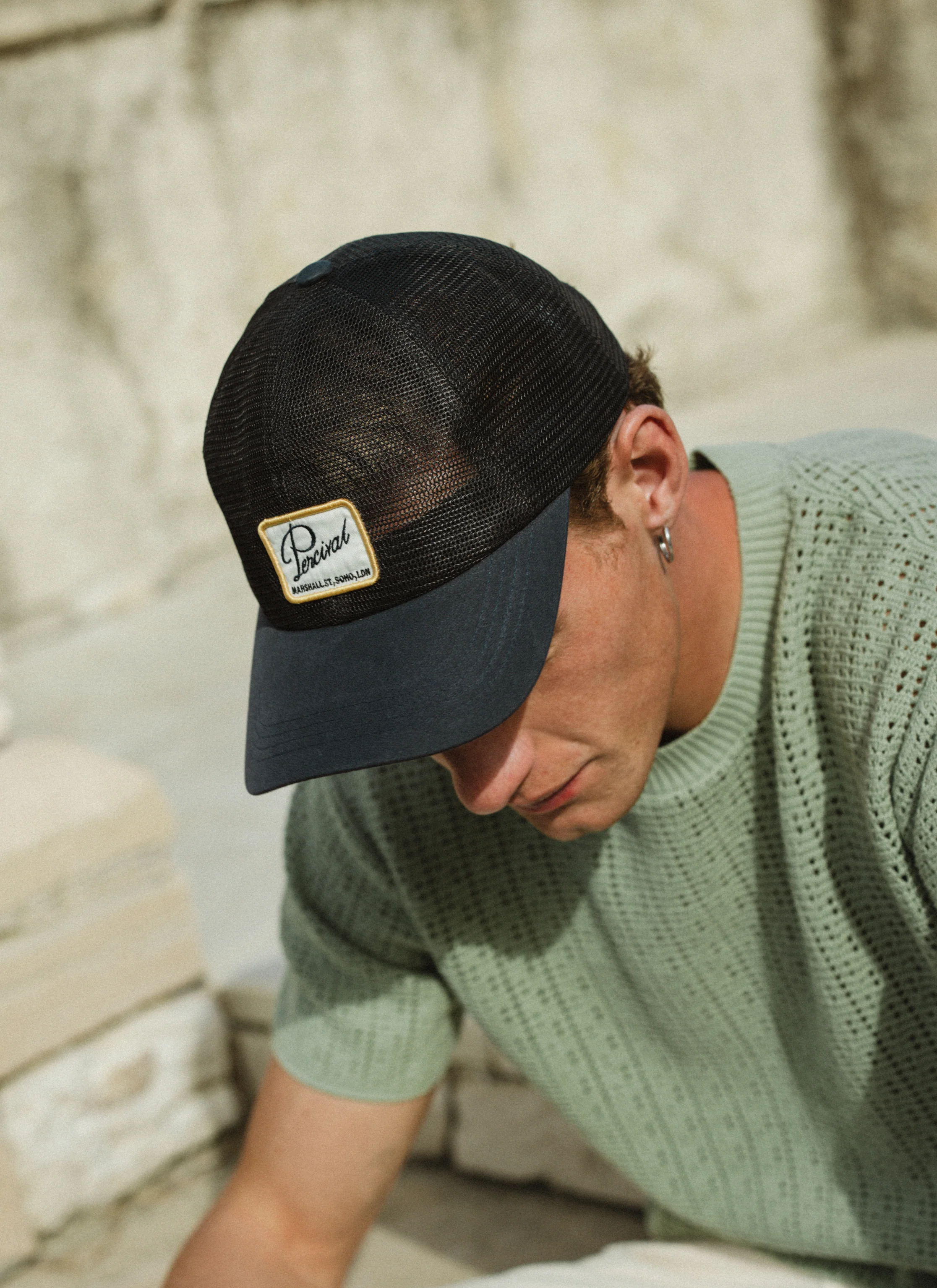 Damien Mesh Trucker Cap | Cotton | Navy