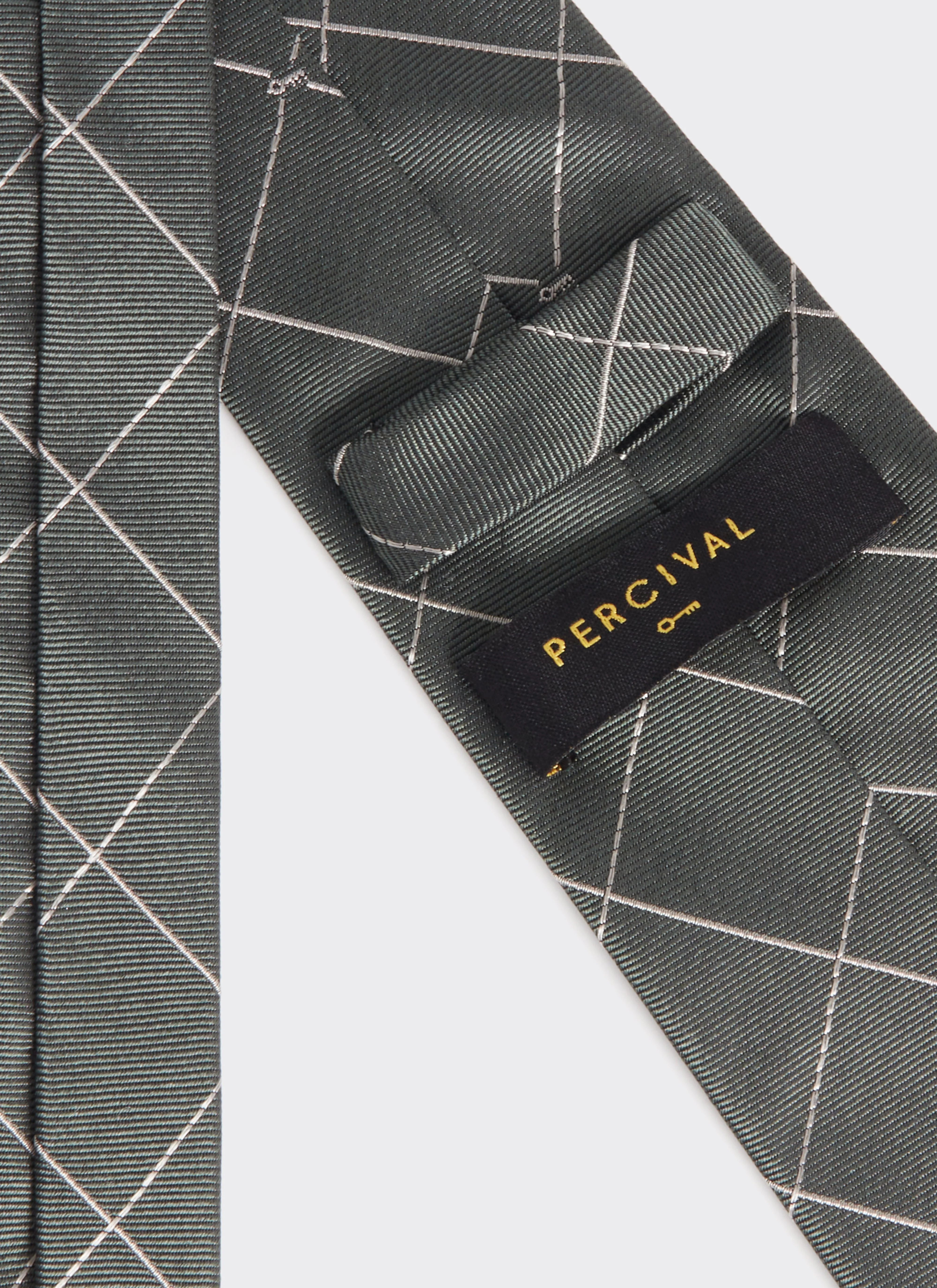 1034-window-pane-key-jacquard-tie-silk-forest-3.webp Window Pane Key Jacquard Tie | Silk | Forest