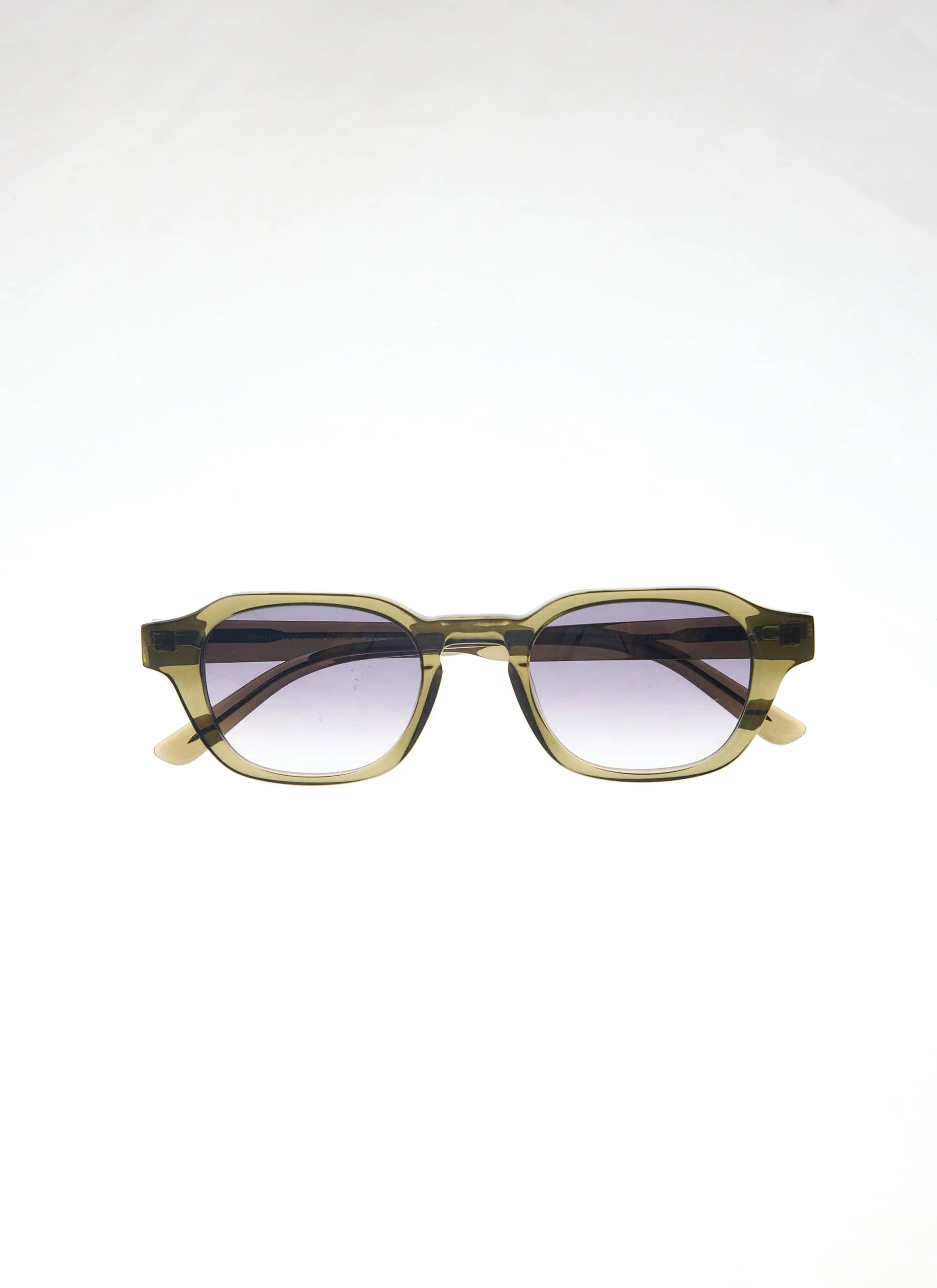 P001-E52 Olive Green Sunglasses | Light Brown Lenses