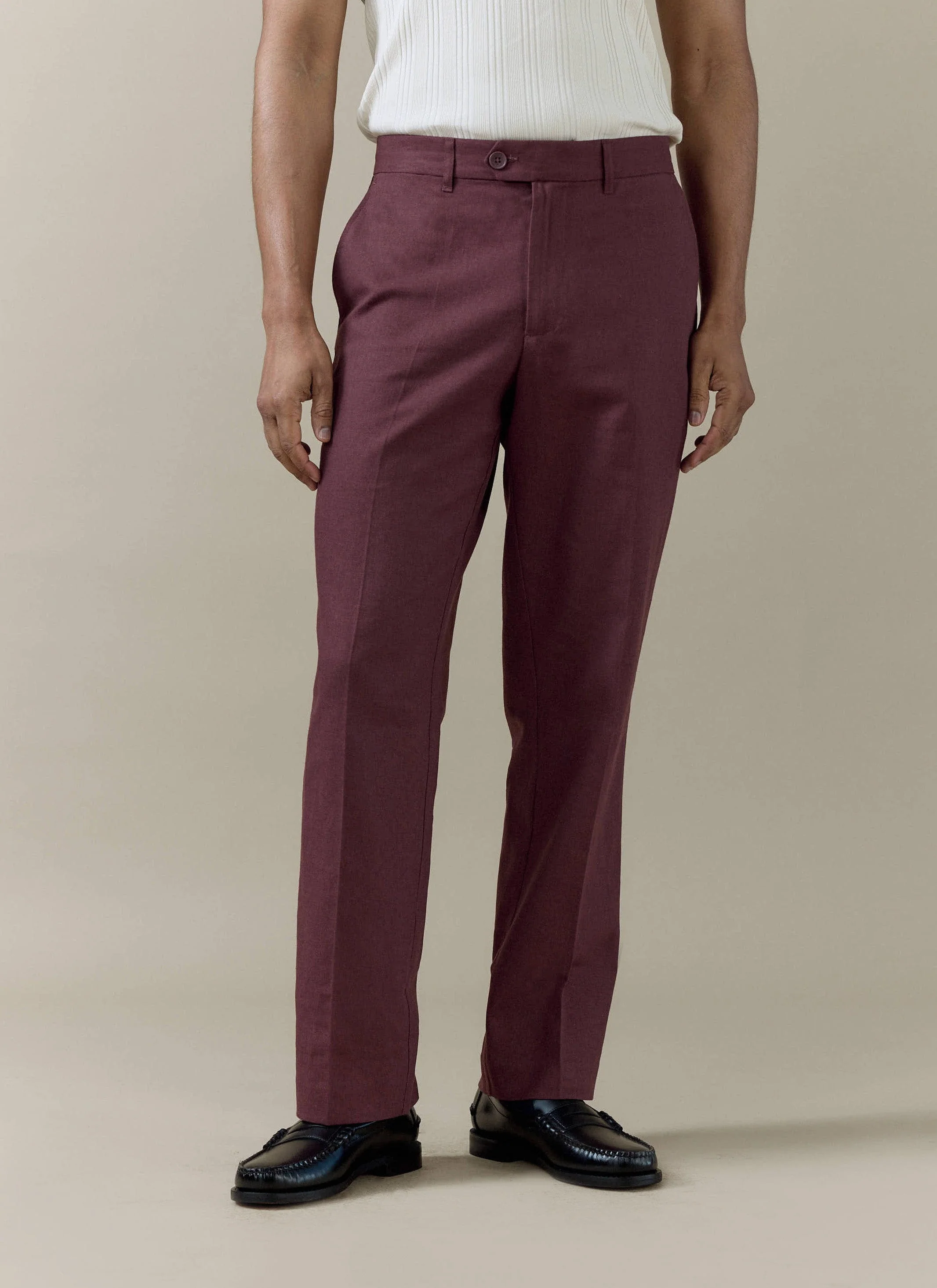 109-tailored-trousers-linen-merlot-1.webp Tailored Trousers | Linen | Merlot