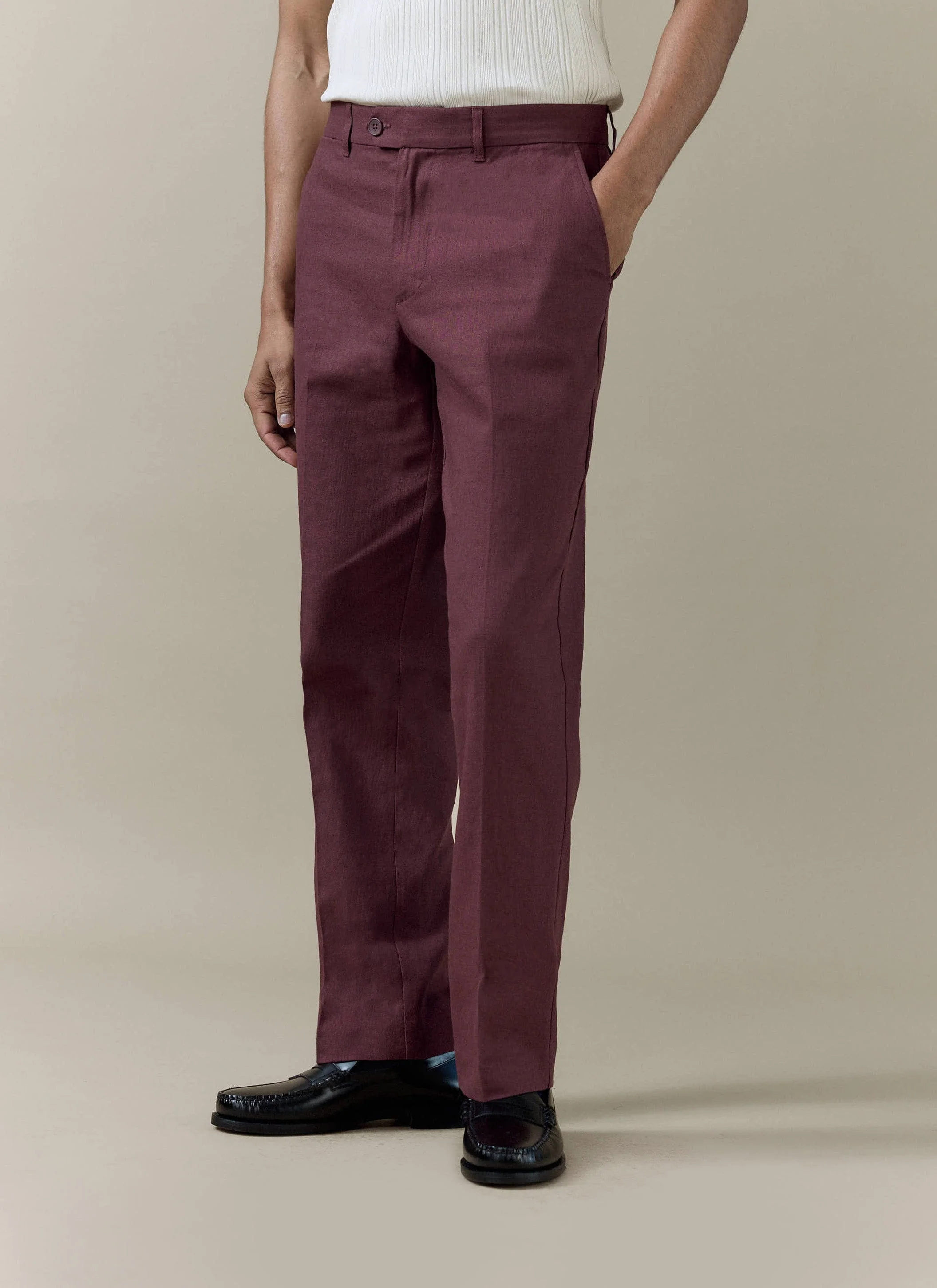 109-tailored-trousers-linen-merlot-5.webp Tailored Trousers | Linen | Merlot