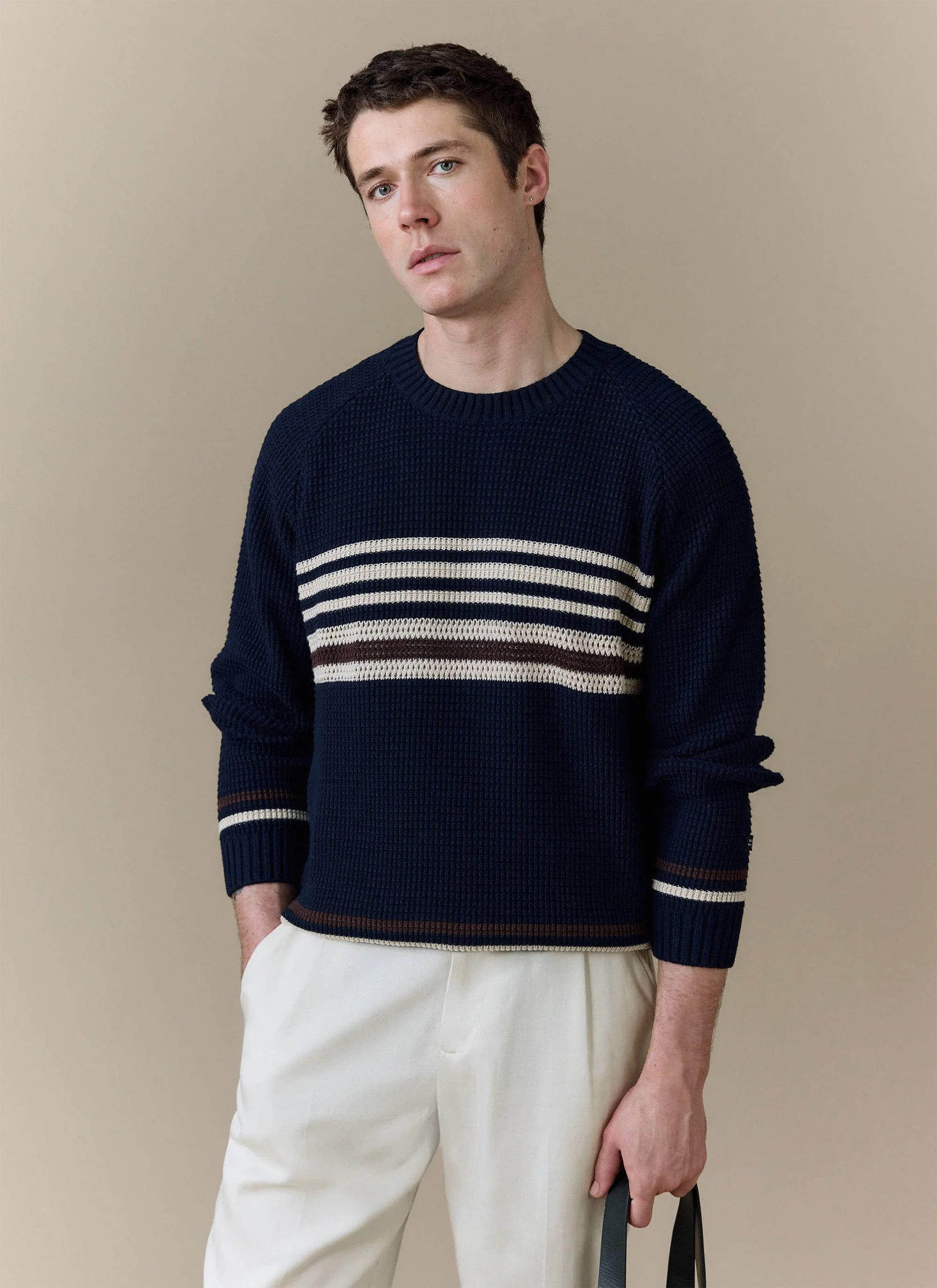 1133-sergio-crochet-jumper-cotton-navy-1.webp Sergio Crochet Jumper | Cotton | Navy
