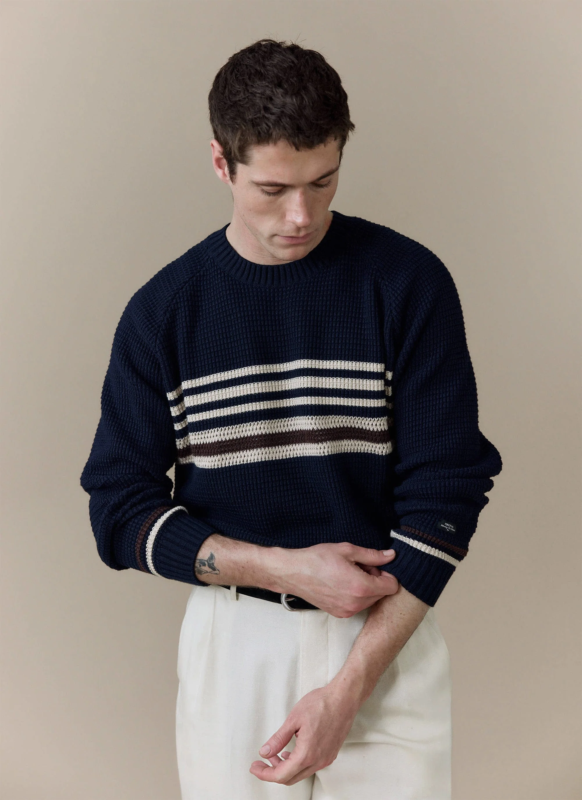 1133-sergio-crochet-jumper-cotton-navy-4.webp Sergio Crochet Jumper | Cotton | Navy