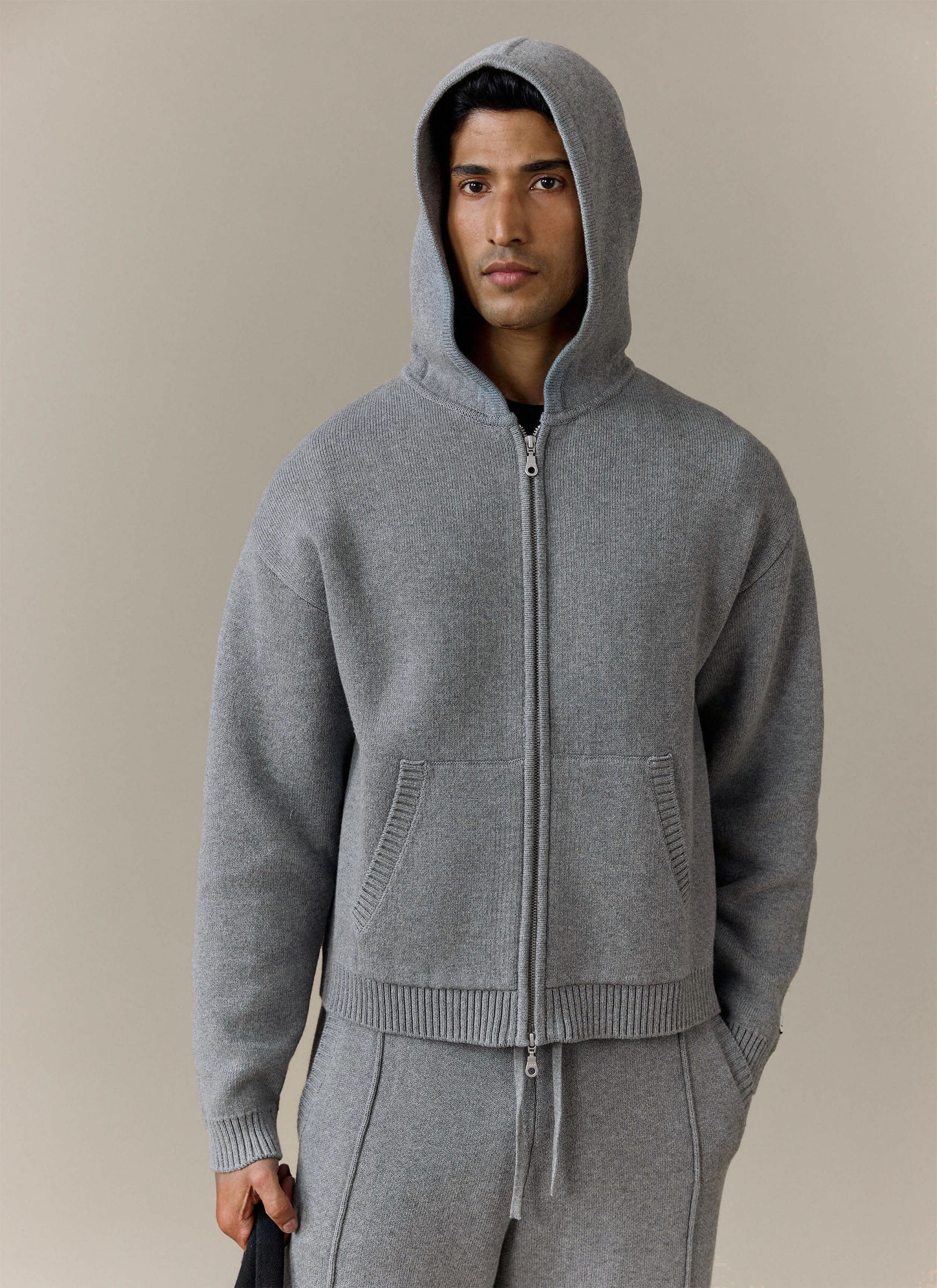 1140-chronicle-knitted-hoodie-cotton-grey-5.jpg Chronicle Knitted Hoodie | Cotton | Grey