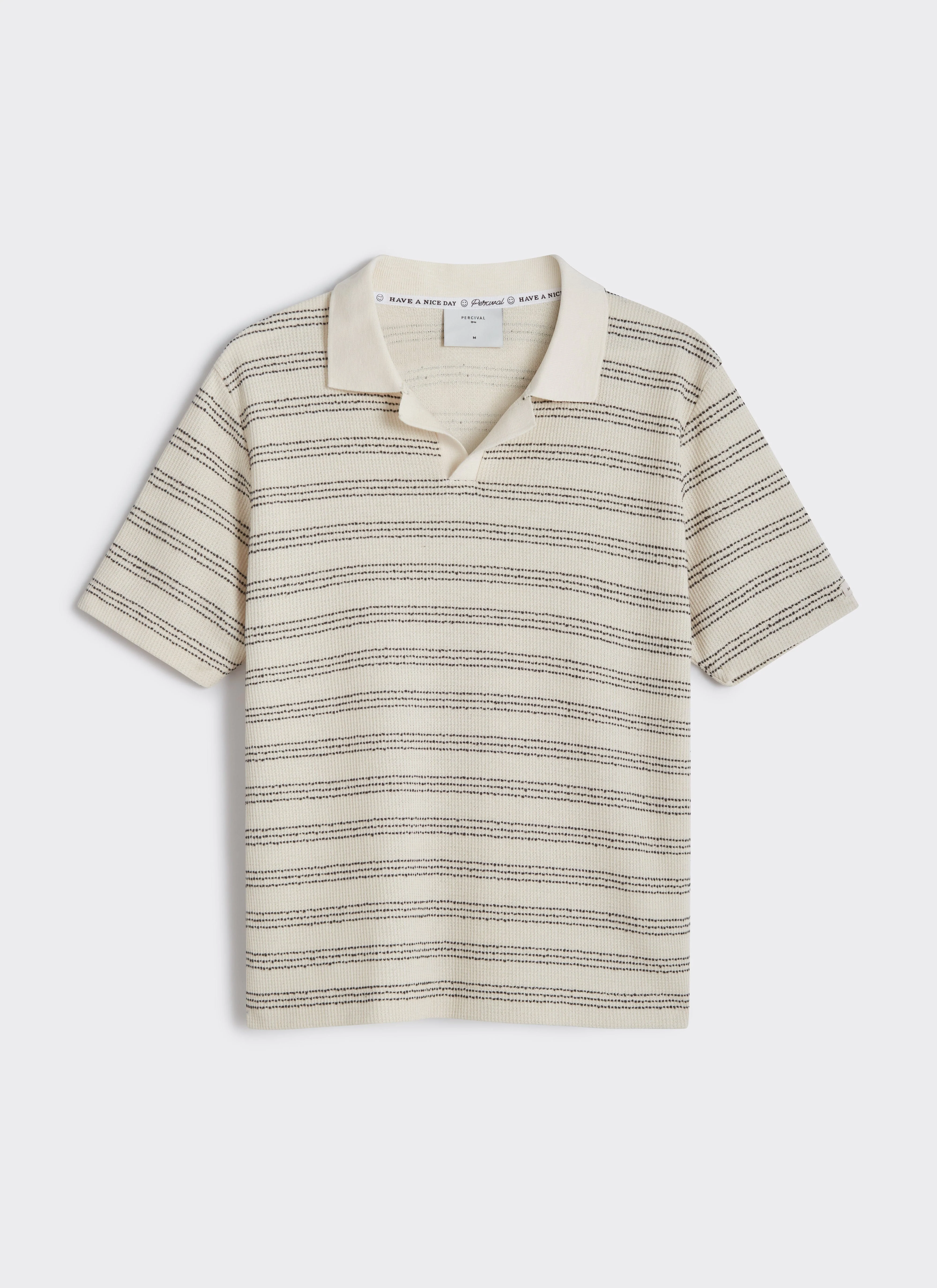 Laurent Open Collar Polo | Cotton | Cream