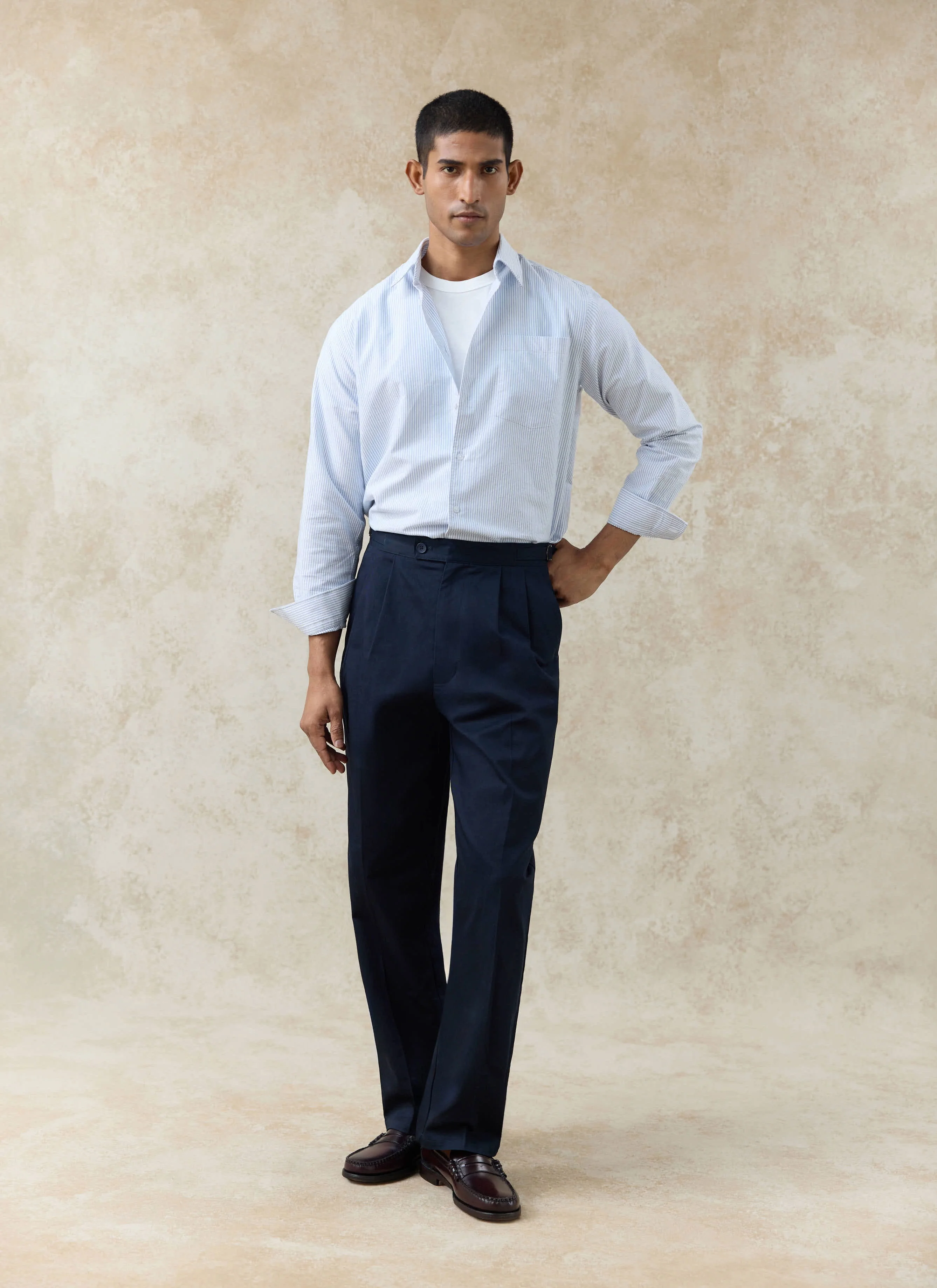 135-blake-double-pleated-trousers-cotton-navy-6.webp Blake Double Pleated Trousers | Cotton | Navy