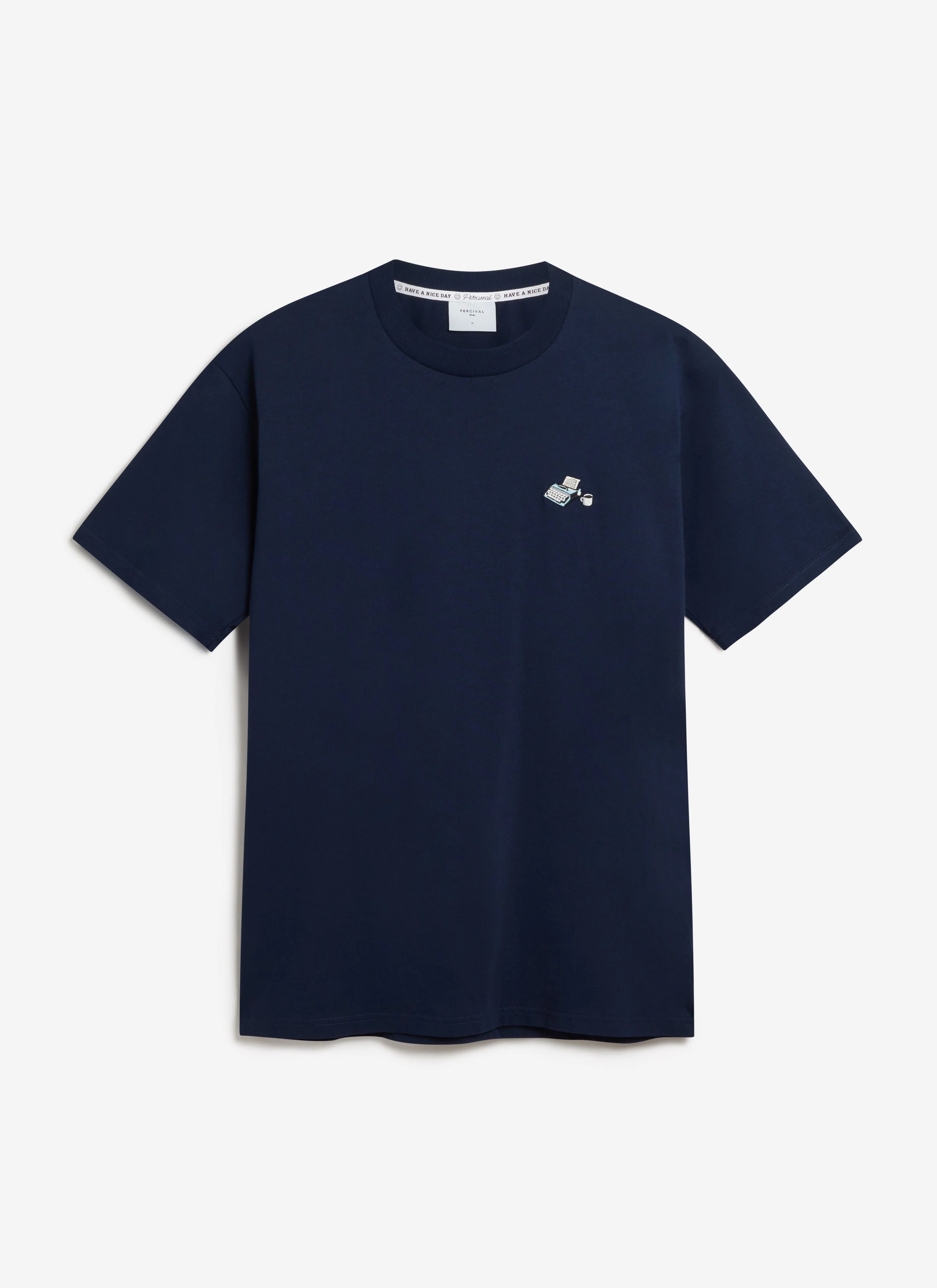 1359-typewriter-embroidered-t-shirt-organic-cotton-navy-4.webp Typewriter Embroidered T Shirt | Organic Cotton | Navy