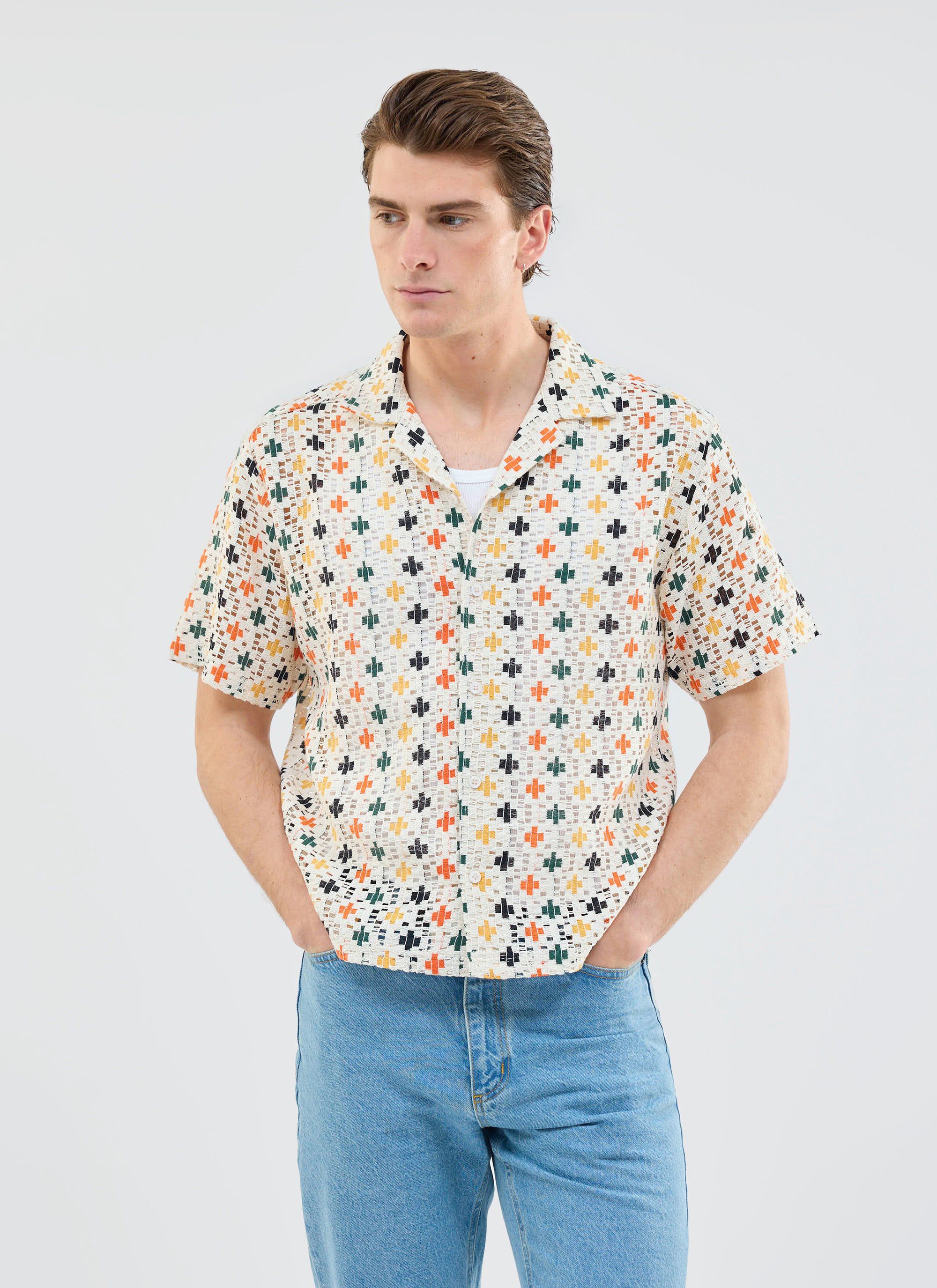 1373-bailing-crochet-cuban-shirt-multi-1.jpg Bailing Crochet Cuban Shirt | Multi