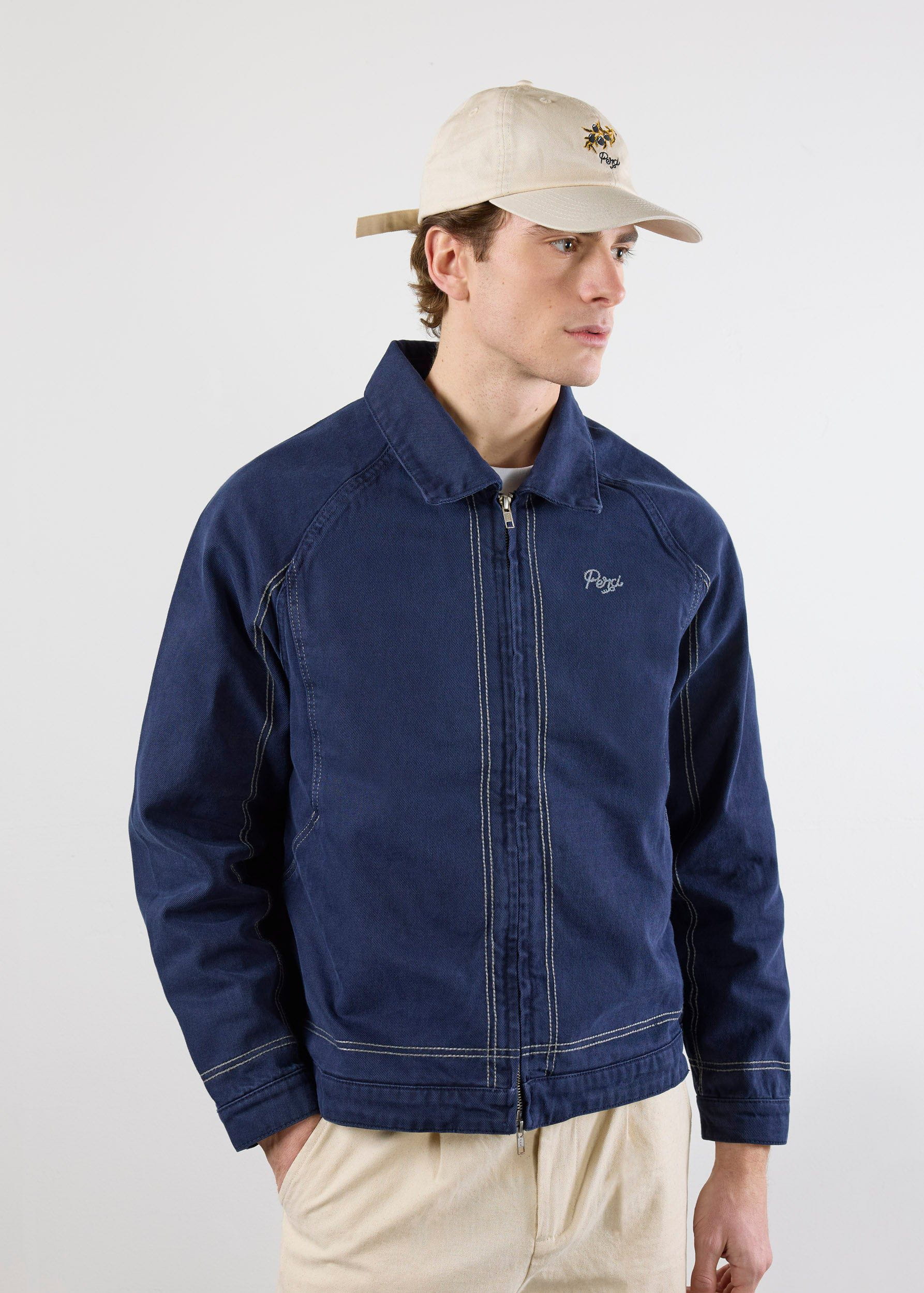 Calabria Harrington Jacket | Cotton | Navy
