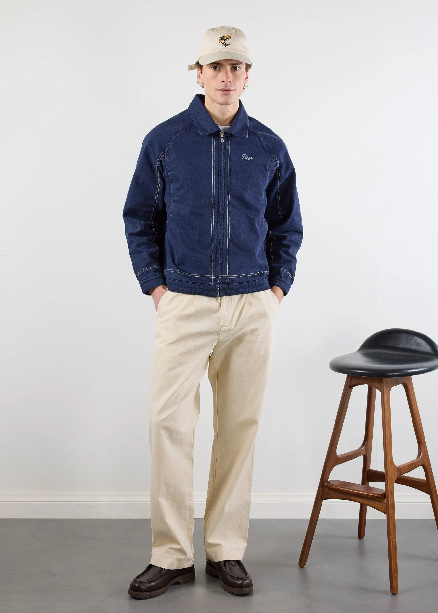 1393-calabria-harrington-jacket-cotton-navy-2.webp Calabria Harrington Jacket | Cotton | Navy