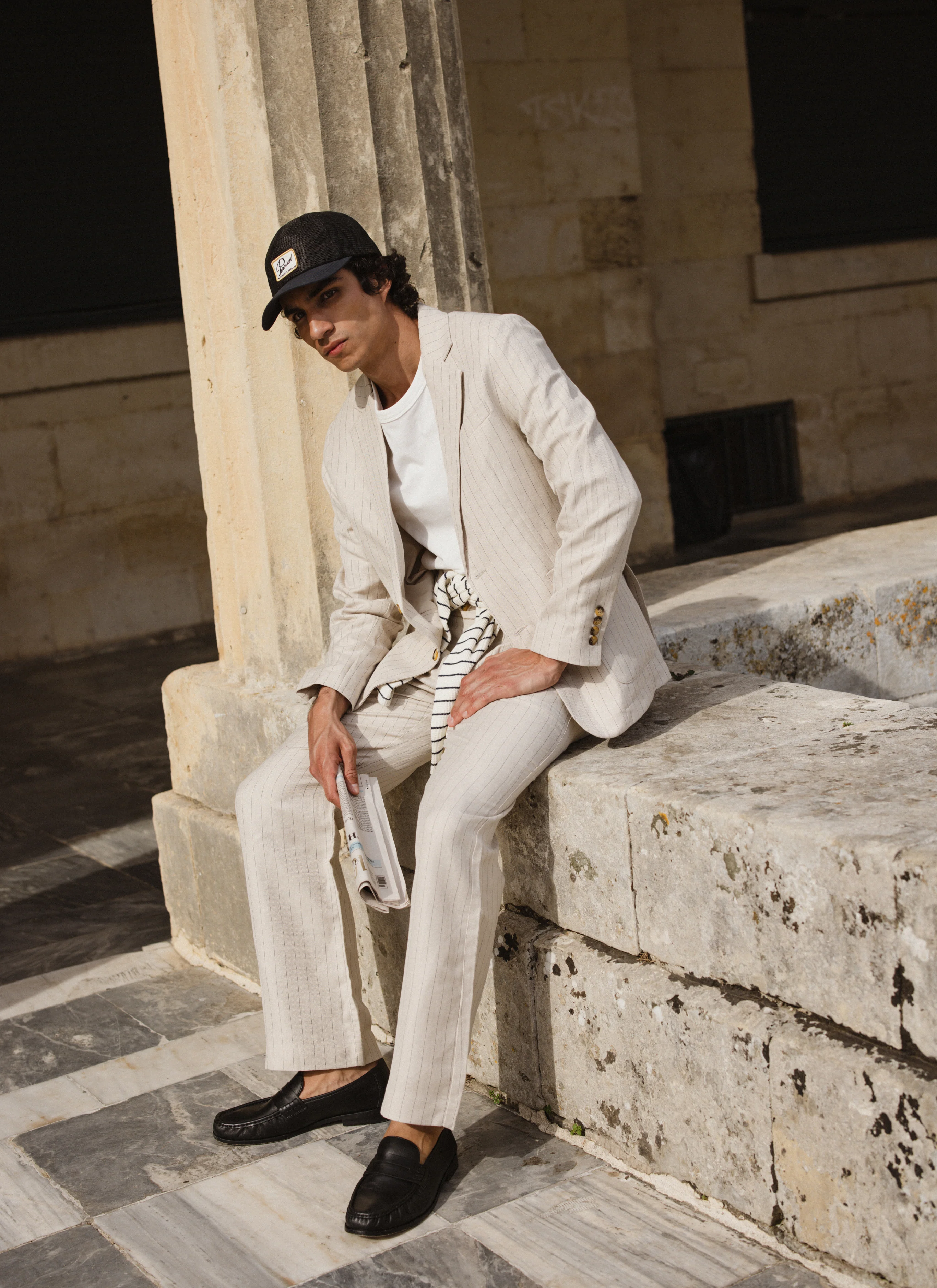 14-striped-pleated-tailored-trousers-linen-blend-cream-3.webp Striped Pleated Tailored Trousers | Linen Blend | Cream