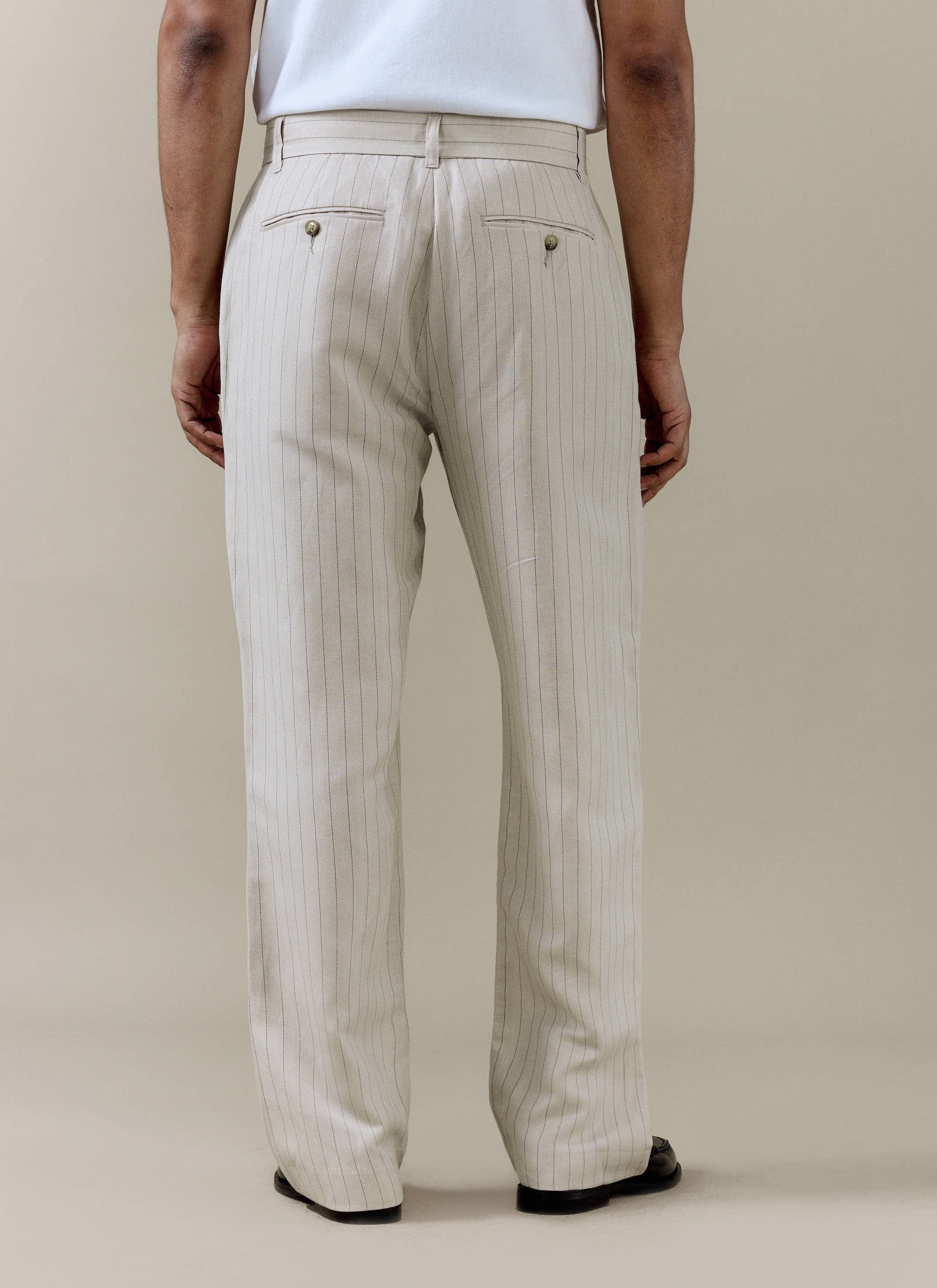 14-striped-pleated-tailored-trousers-linen-blend-cream-5.jpg Striped Pleated Tailored Trousers | Linen Blend | Cream