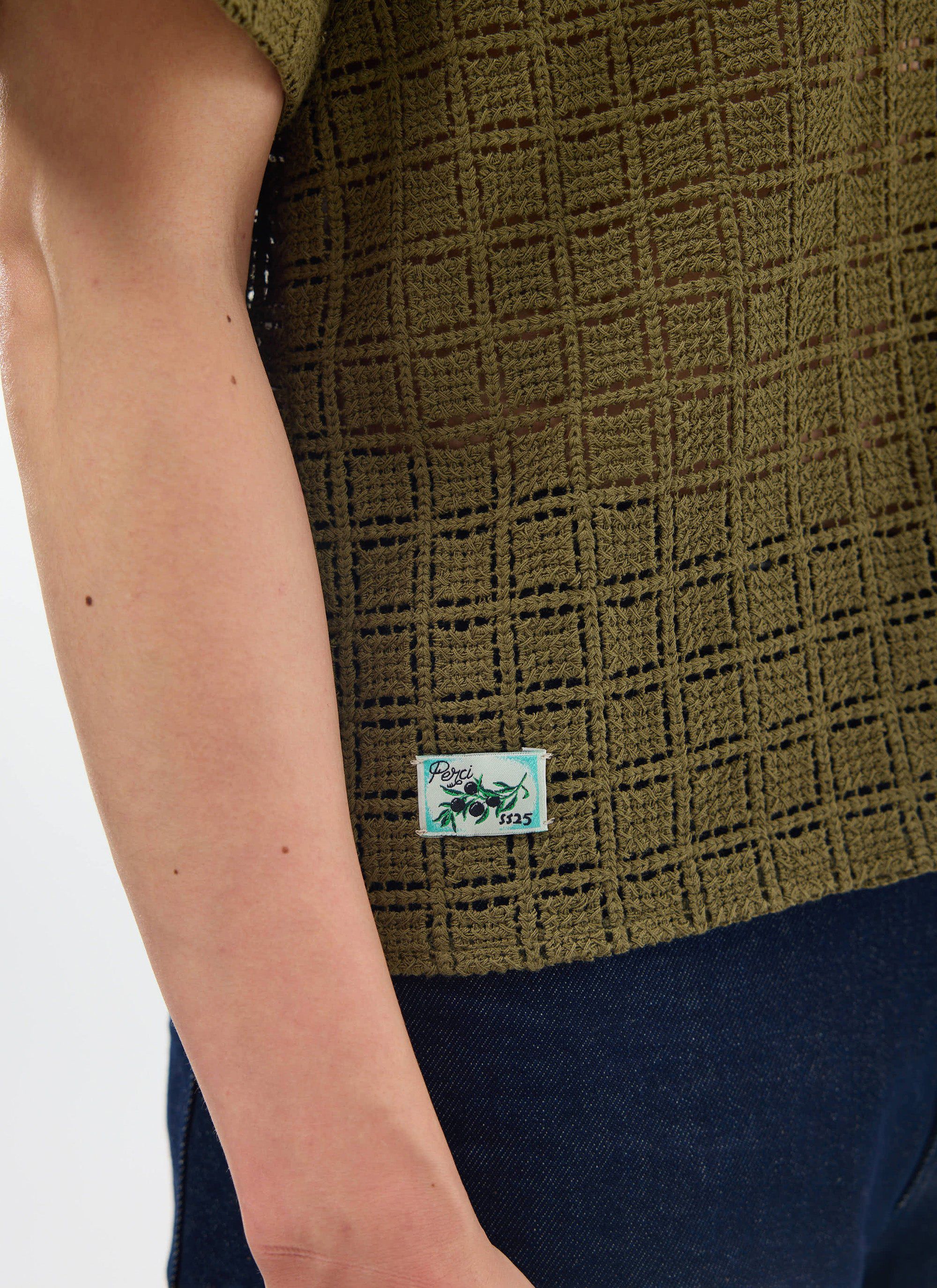 1400-palermo-crochet-cuban-shirt-cotton-olive-green-8.jpg Palermo Crochet Cuban Shirt | Cotton | Olive Green