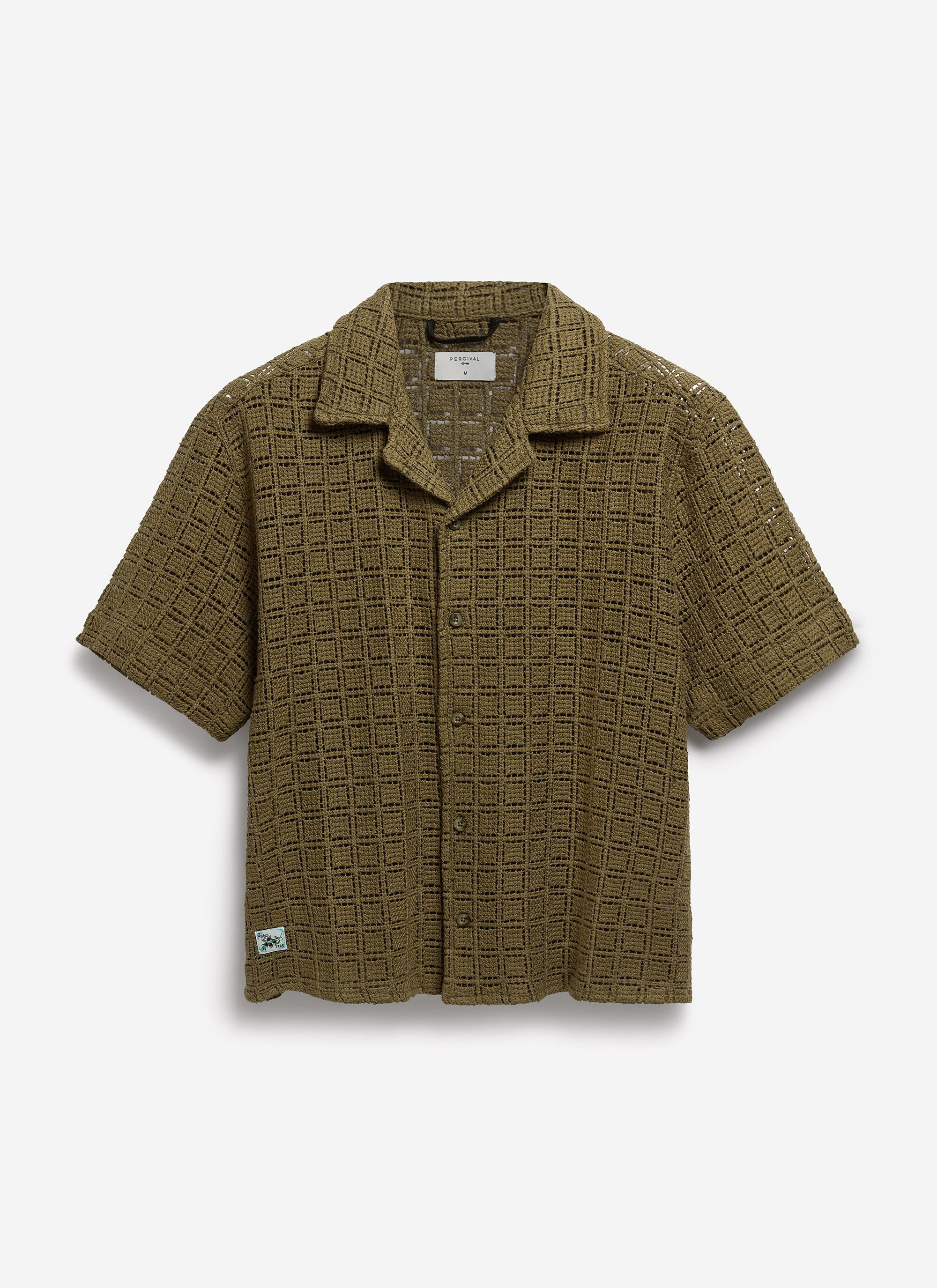 1400-palermo-crochet-cuban-shirt-cotton-olive-green-9.jpg Palermo Crochet Cuban Shirt | Cotton | Olive Green