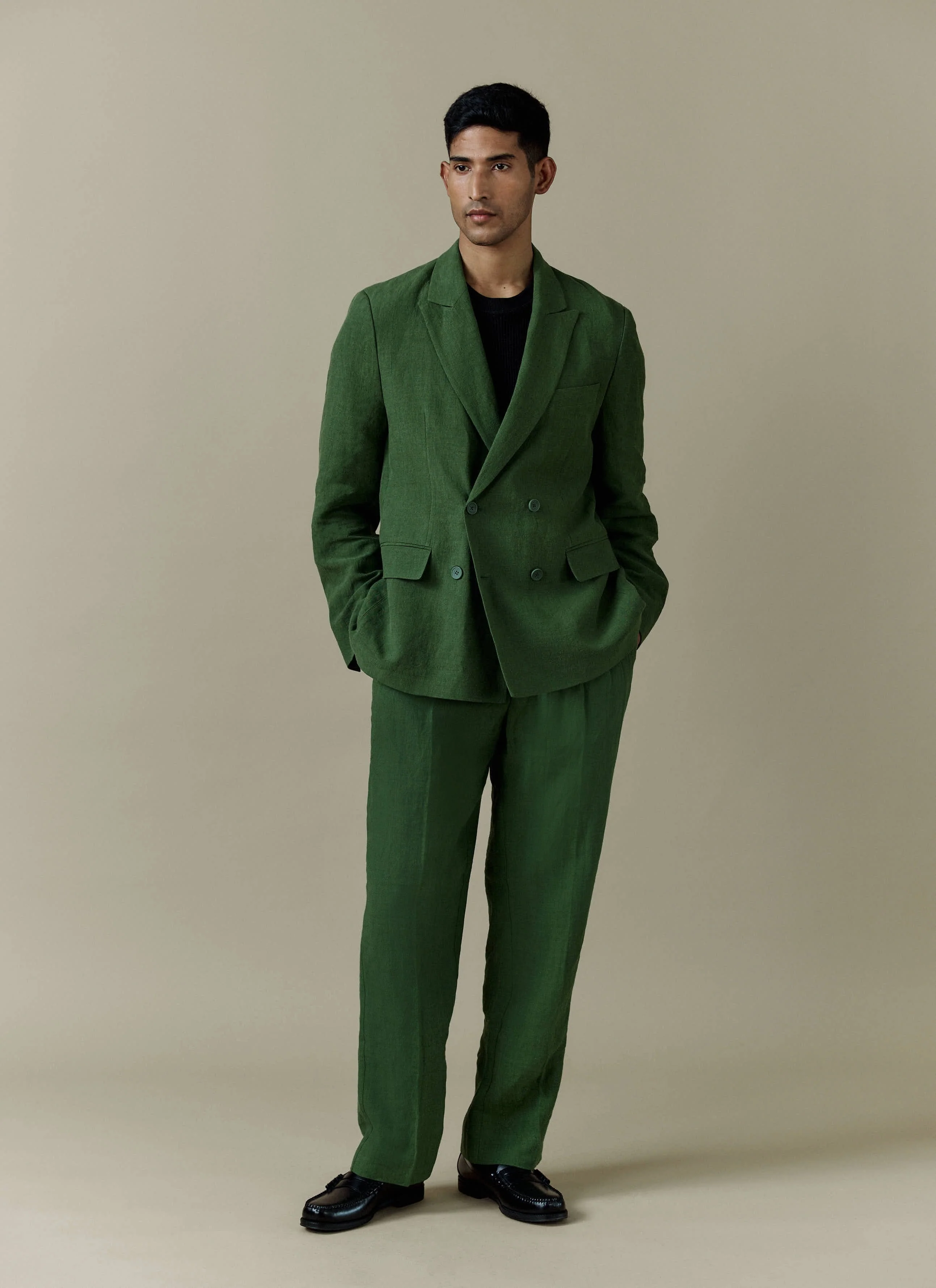 1463-clifton-double-breasted-blazer-linen-forest-2.webp Clifton Double Breasted Blazer | Linen | Forest