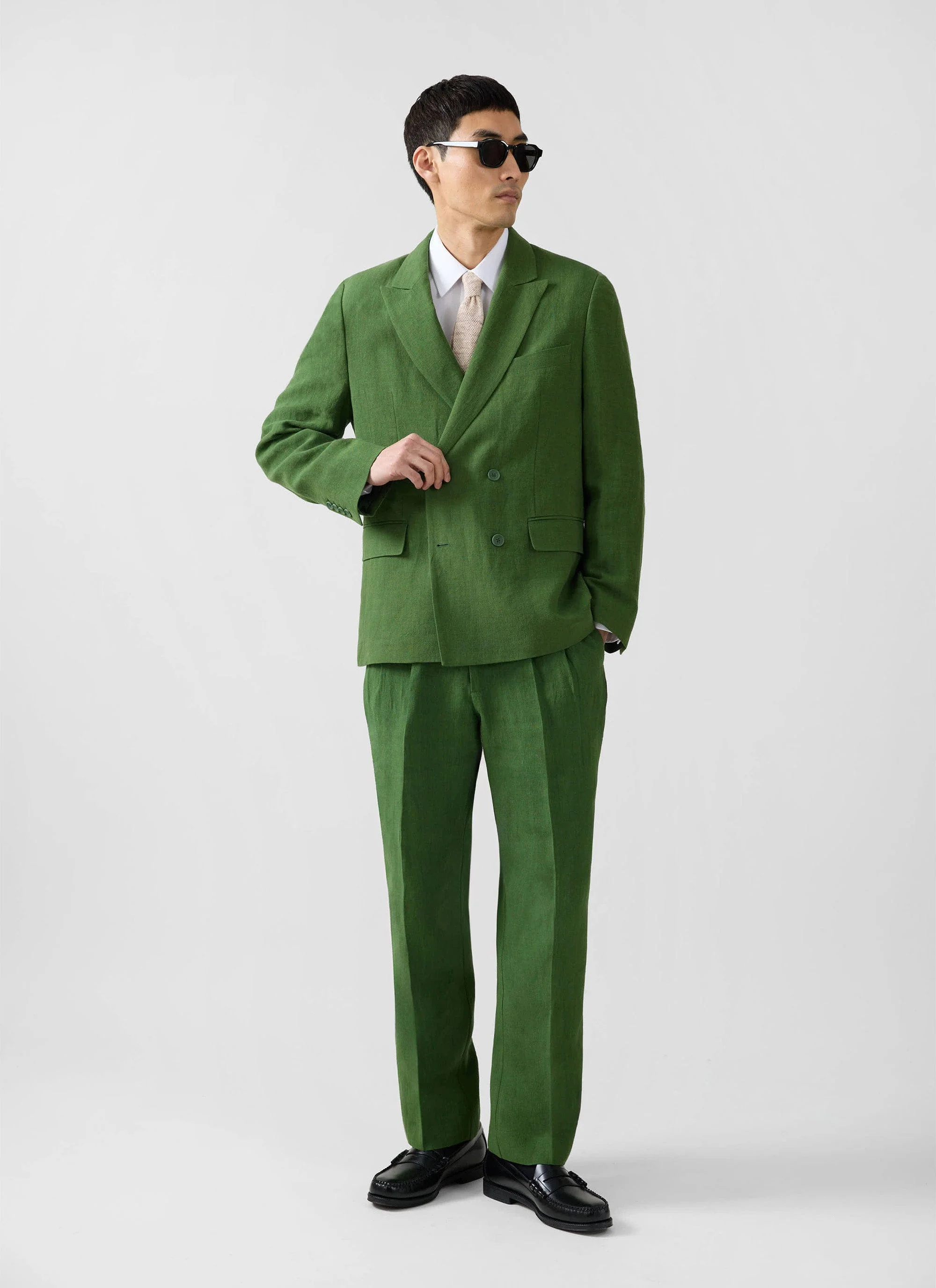 1463-clifton-double-breasted-blazer-linen-forest-3.webp Clifton Double Breasted Blazer | Linen | Forest