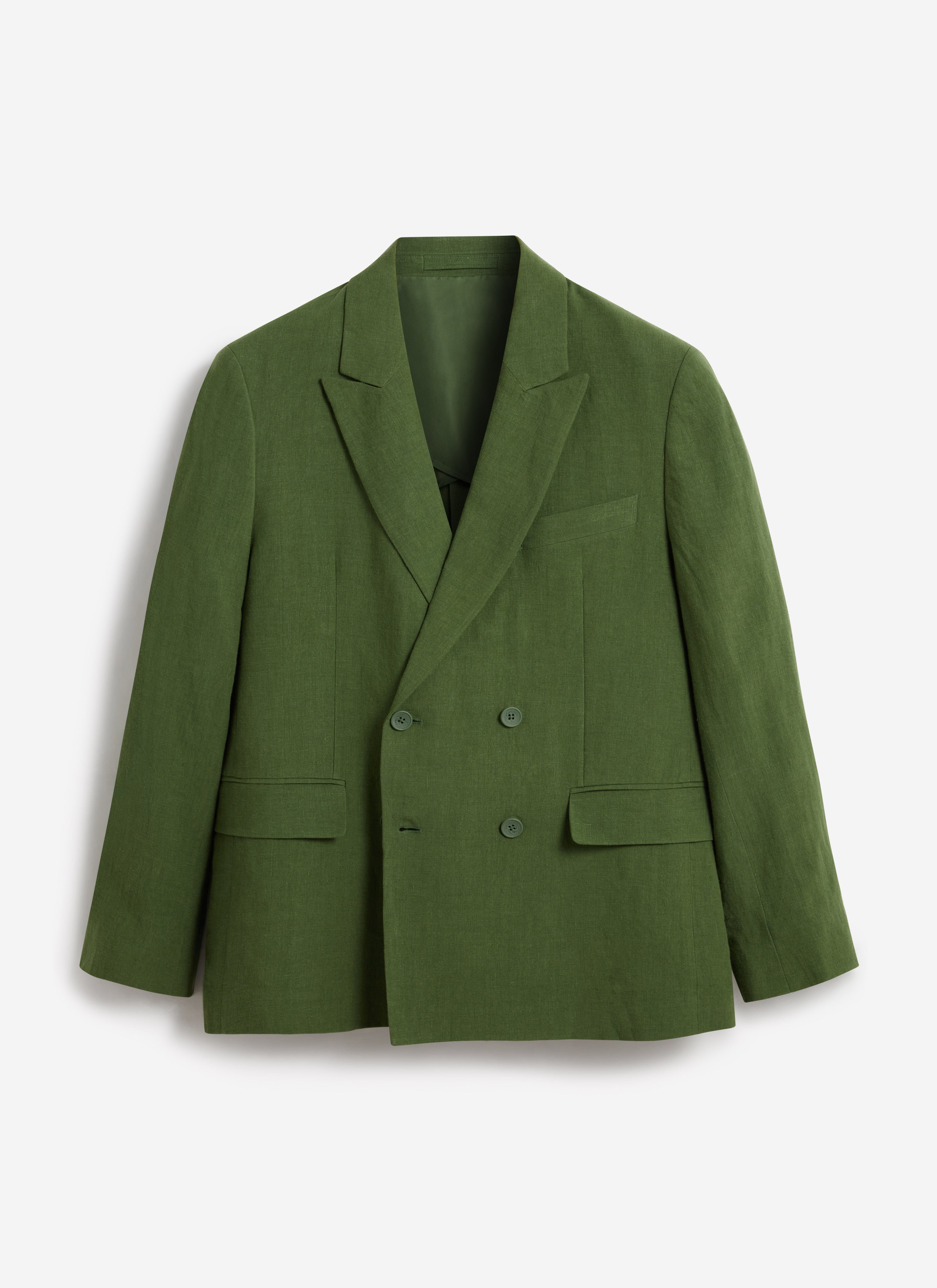 1463-clifton-double-breasted-blazer-linen-forest-8.jpg Clifton Double Breasted Blazer | Linen | Forest