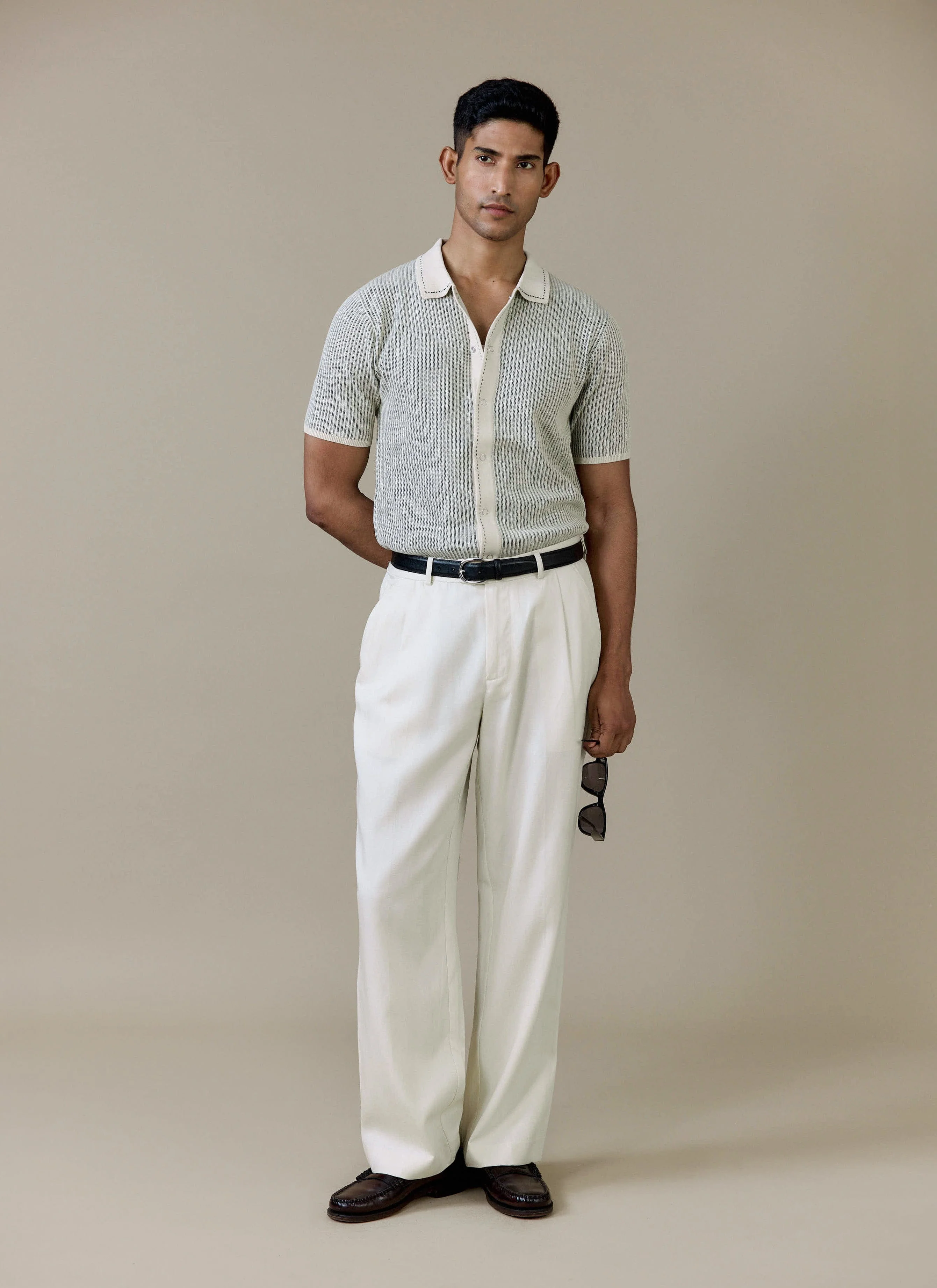 Dixon Knitted Shirt | Cotton | Cream