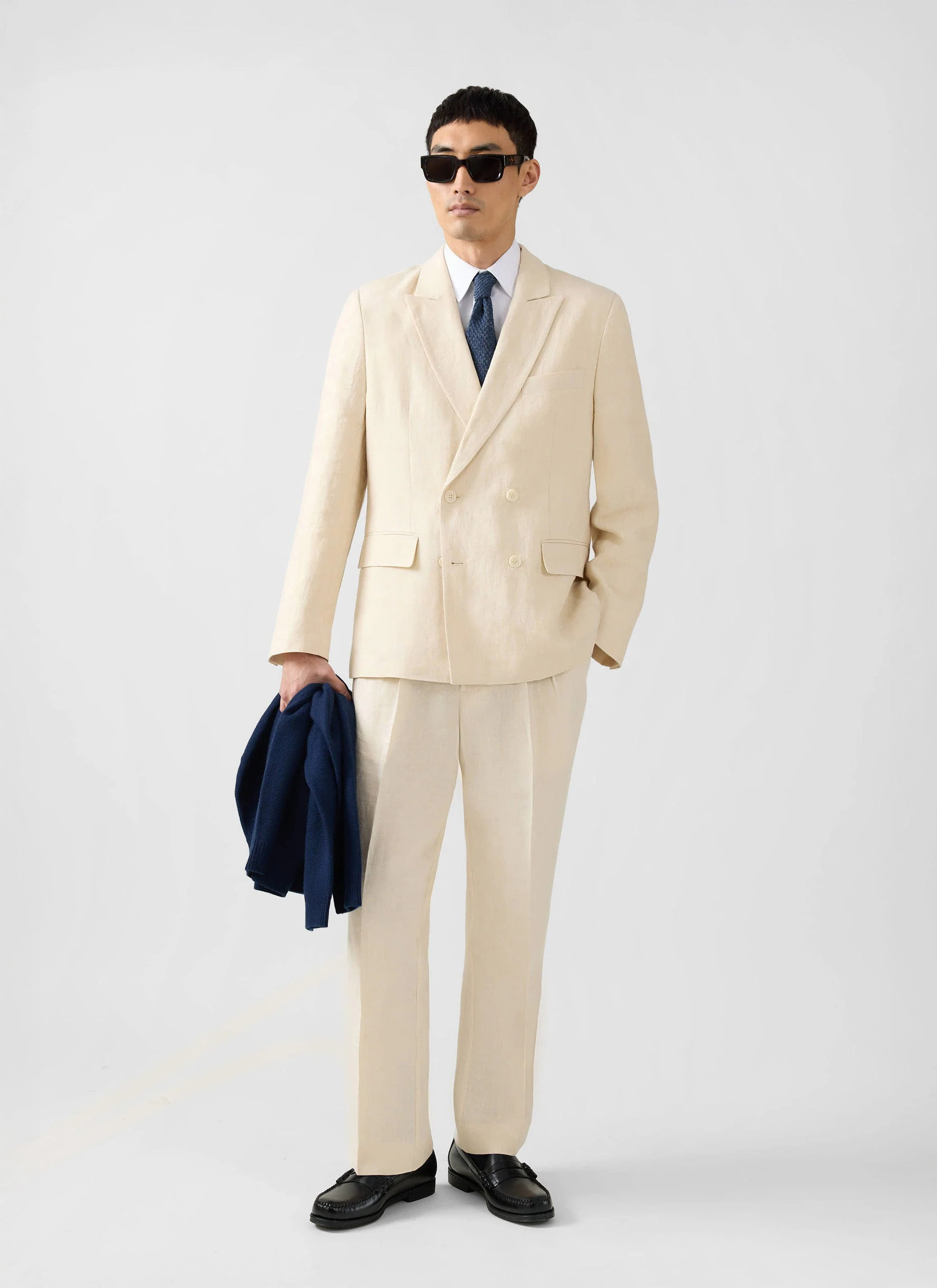 Clifton Double Breasted Blazer | Linen | Cream
