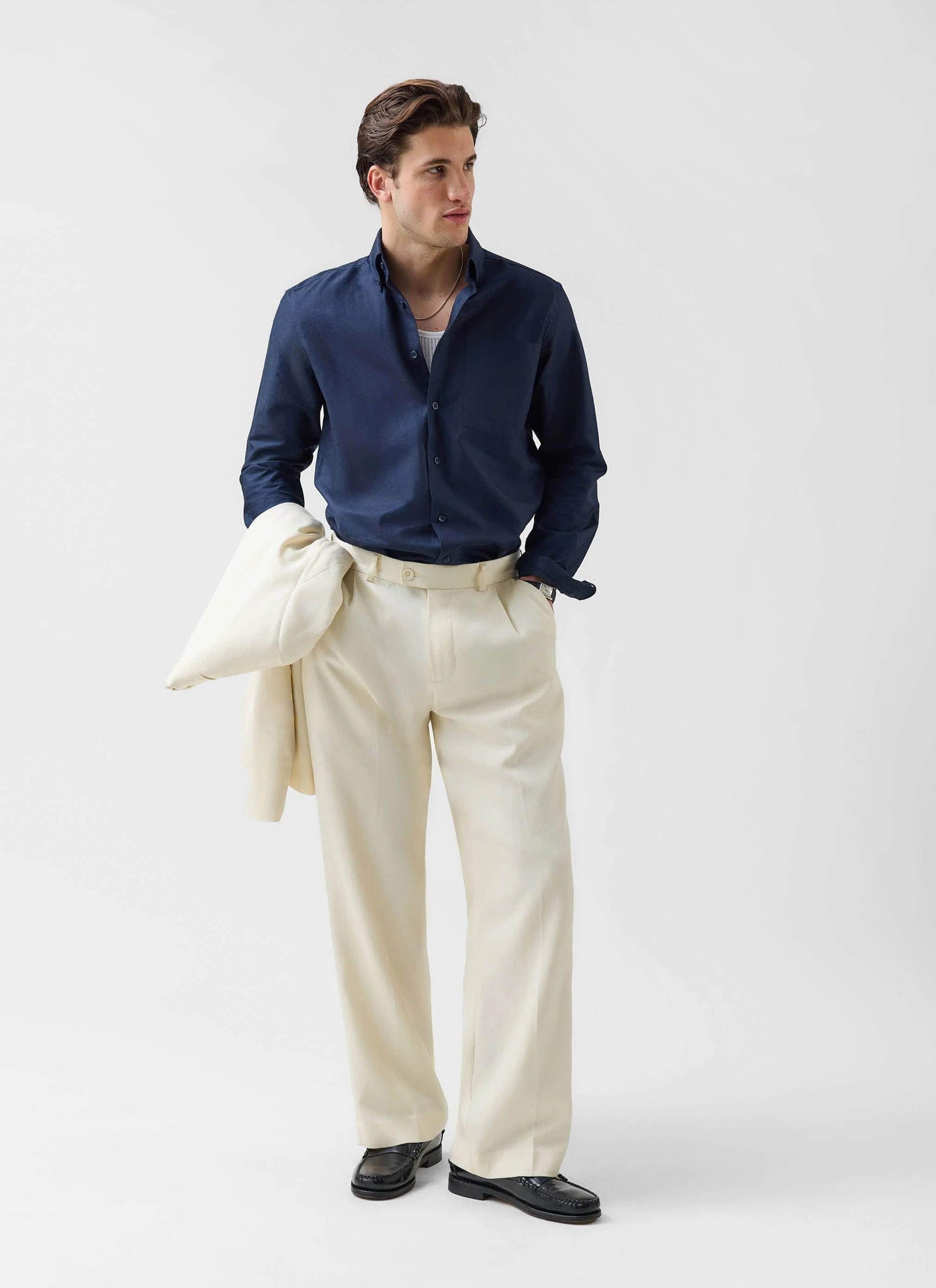 1498-pleated-tailored-trousers-lyocell-cream-4.webp Pleated Tailored Trousers | Lyocell | Cream