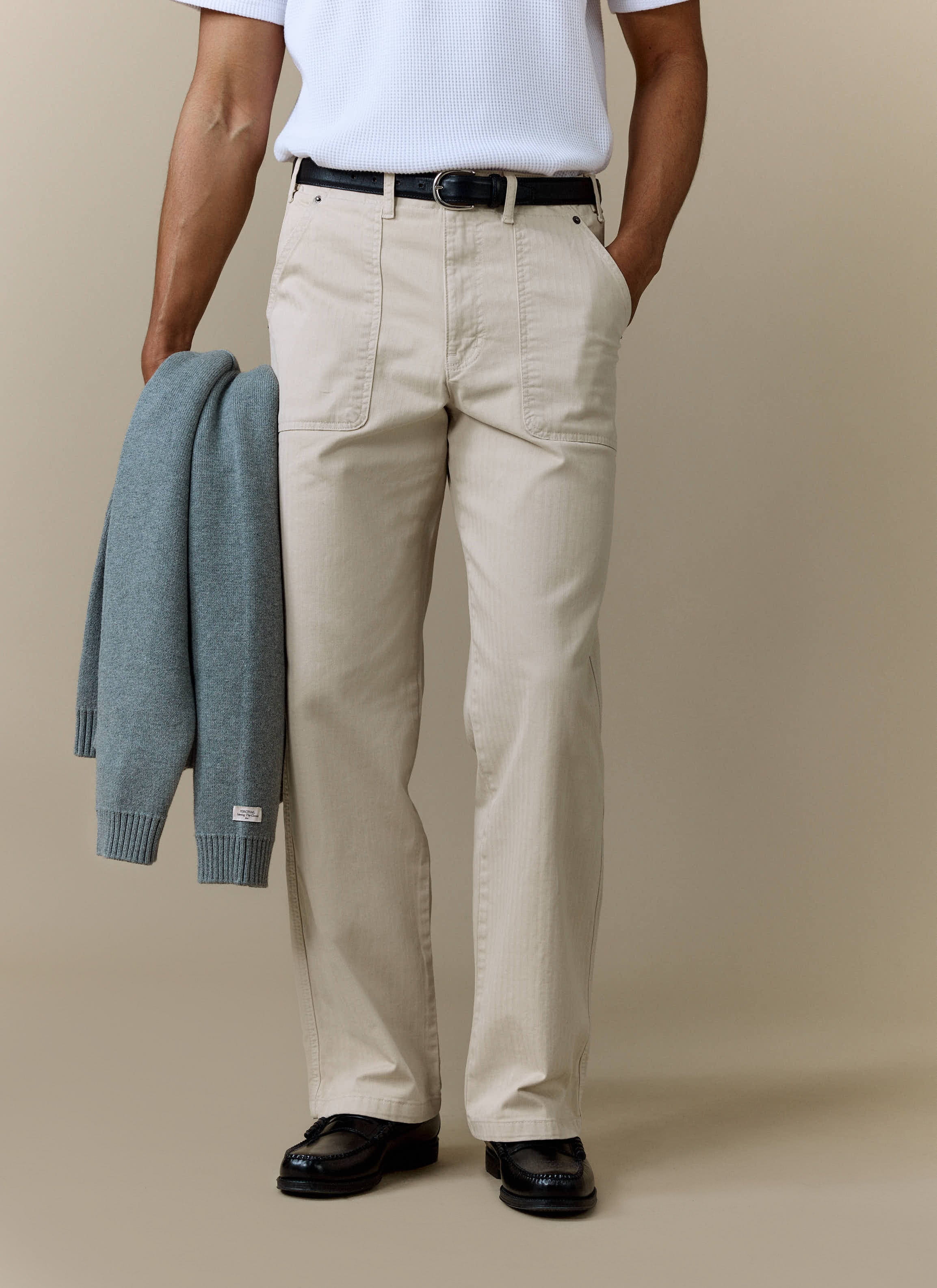 1545-lungo-carpenter-trousers-cotton-cream-1.jpg Lungo Carpenter Trousers | Cotton | Cream