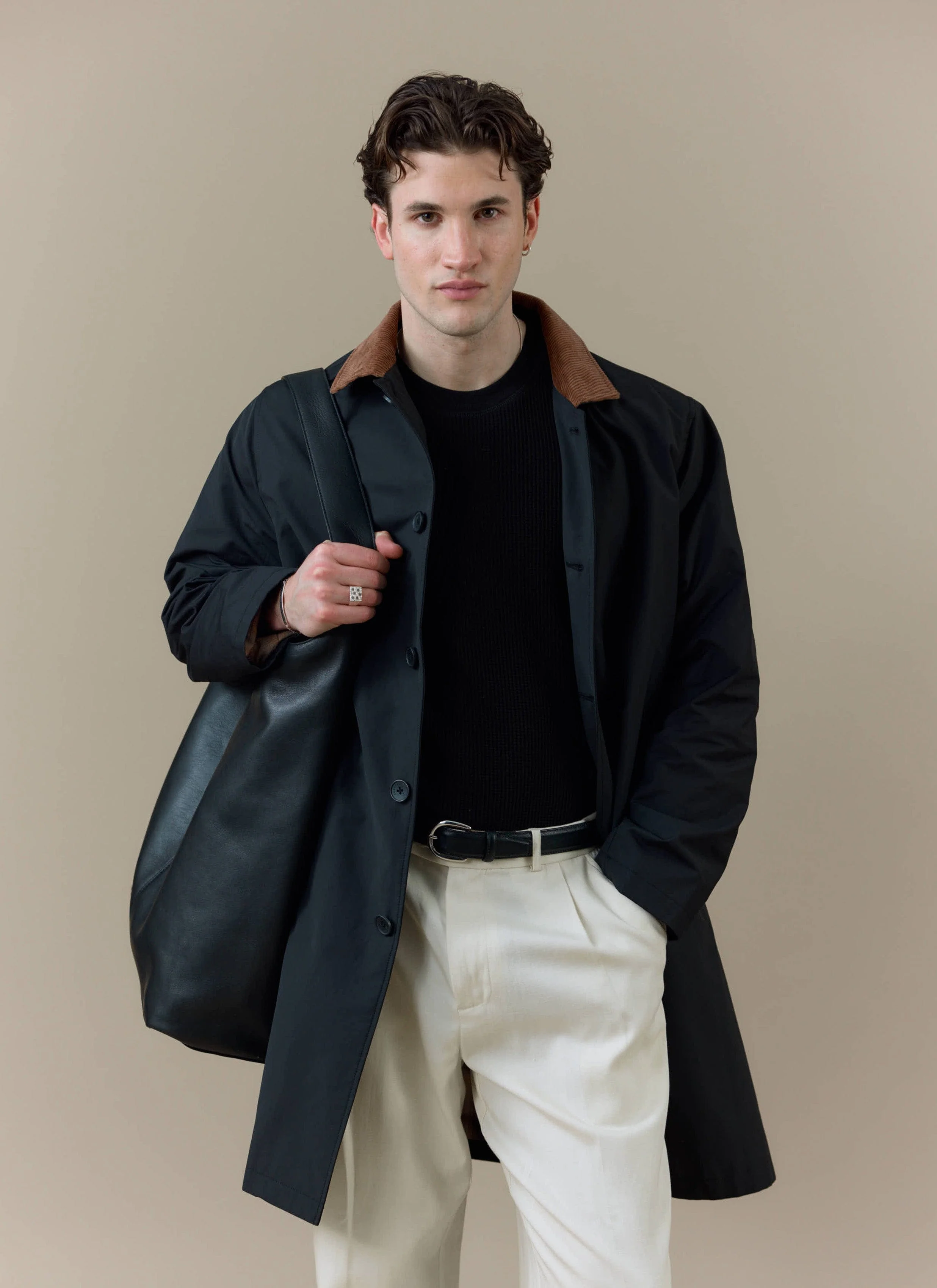 1570-cord-collar-relaxed-trench-coat-cotton-black-2.webp Cord Collar Relaxed Trench Coat | Cotton | Black
