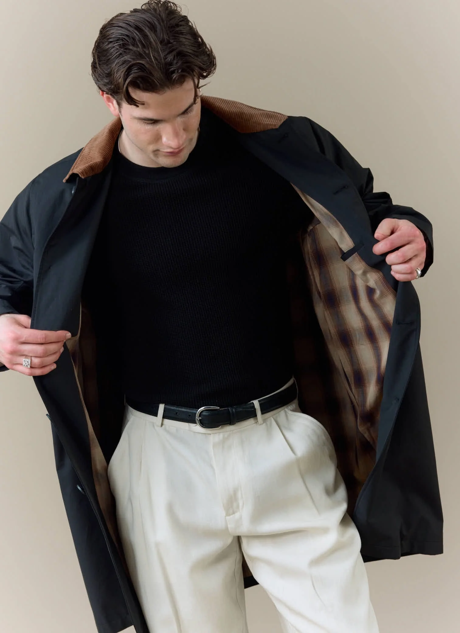 1570-cord-collar-relaxed-trench-coat-cotton-black-5.webp Cord Collar Relaxed Trench Coat | Cotton | Black