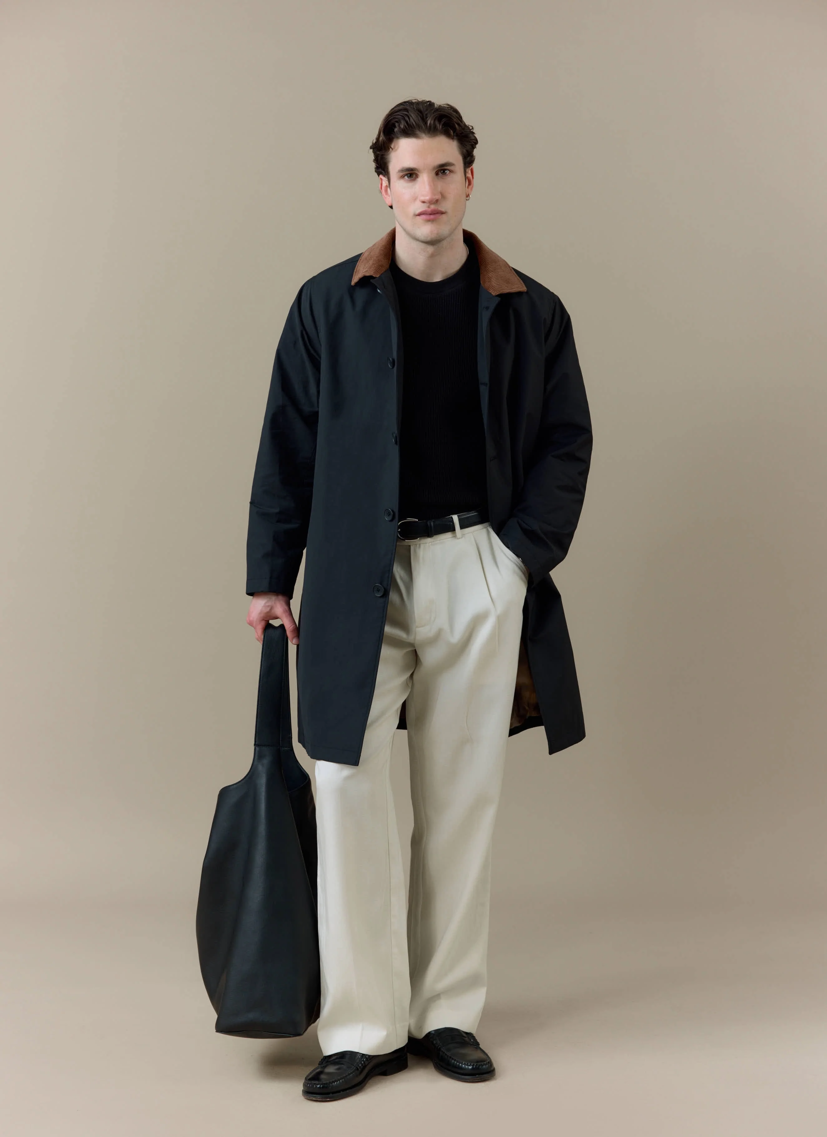 1570-cord-collar-relaxed-trench-coat-cotton-black-8.webp Cord Collar Relaxed Trench Coat | Cotton | Black