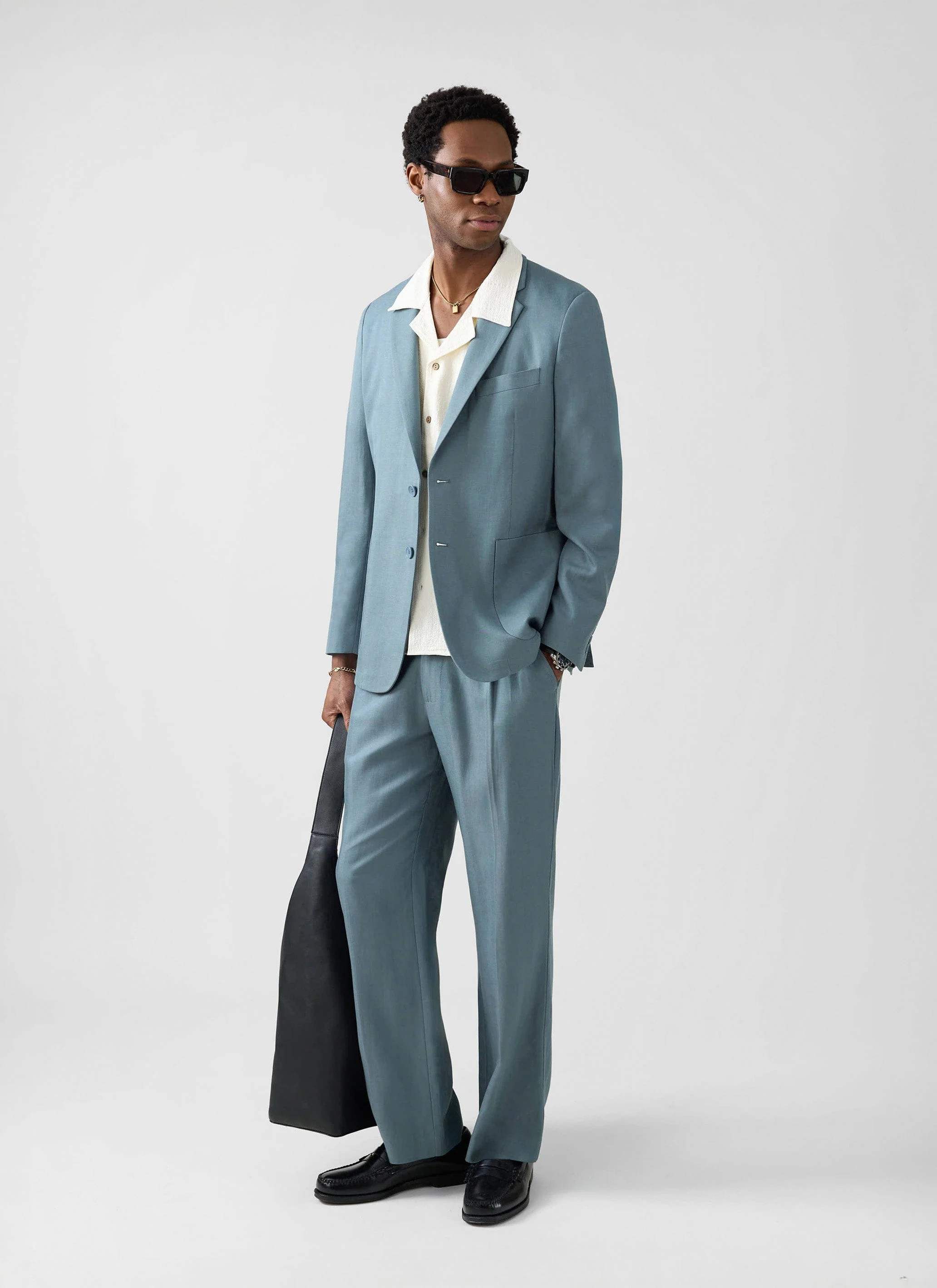 Lyocell Regular Blazer | Slate Blue