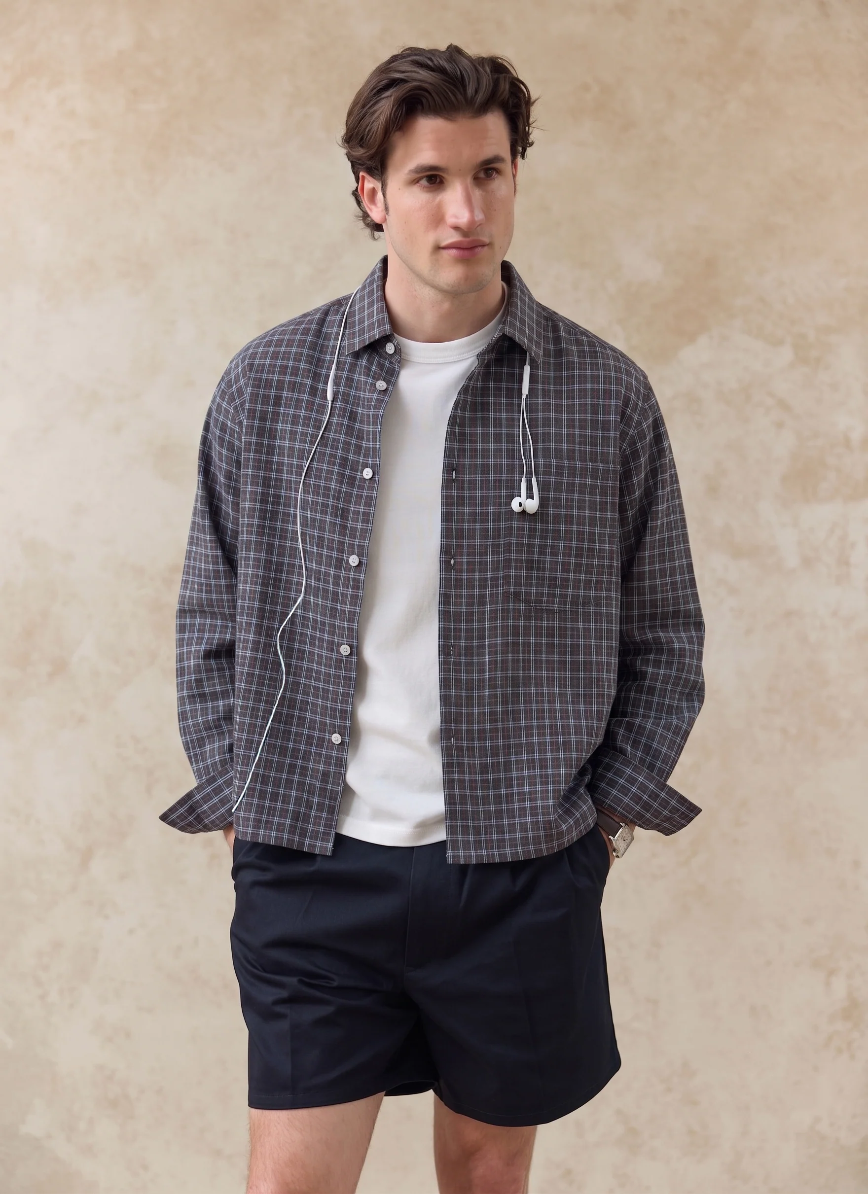 1608-hinsley-checked-boxy-shirt-cotton-brown-1.webp Hinsley Checked Boxy Shirt | Cotton | Brown