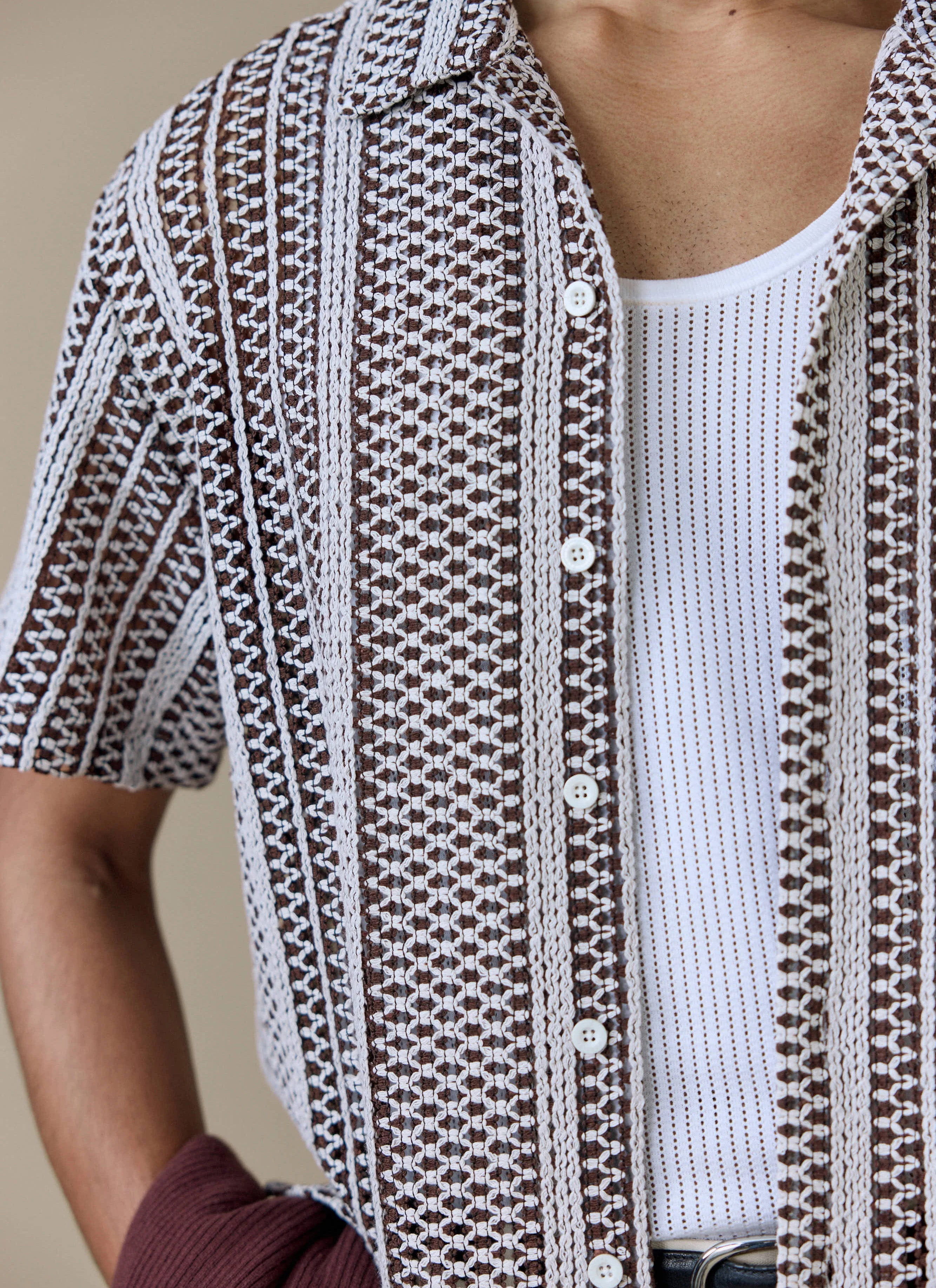 1622-hugh-crochet-boxy-shirt-cotton-blend-brown-4.webp Hugh Crochet Boxy Shirt | Cotton Blend | Brown