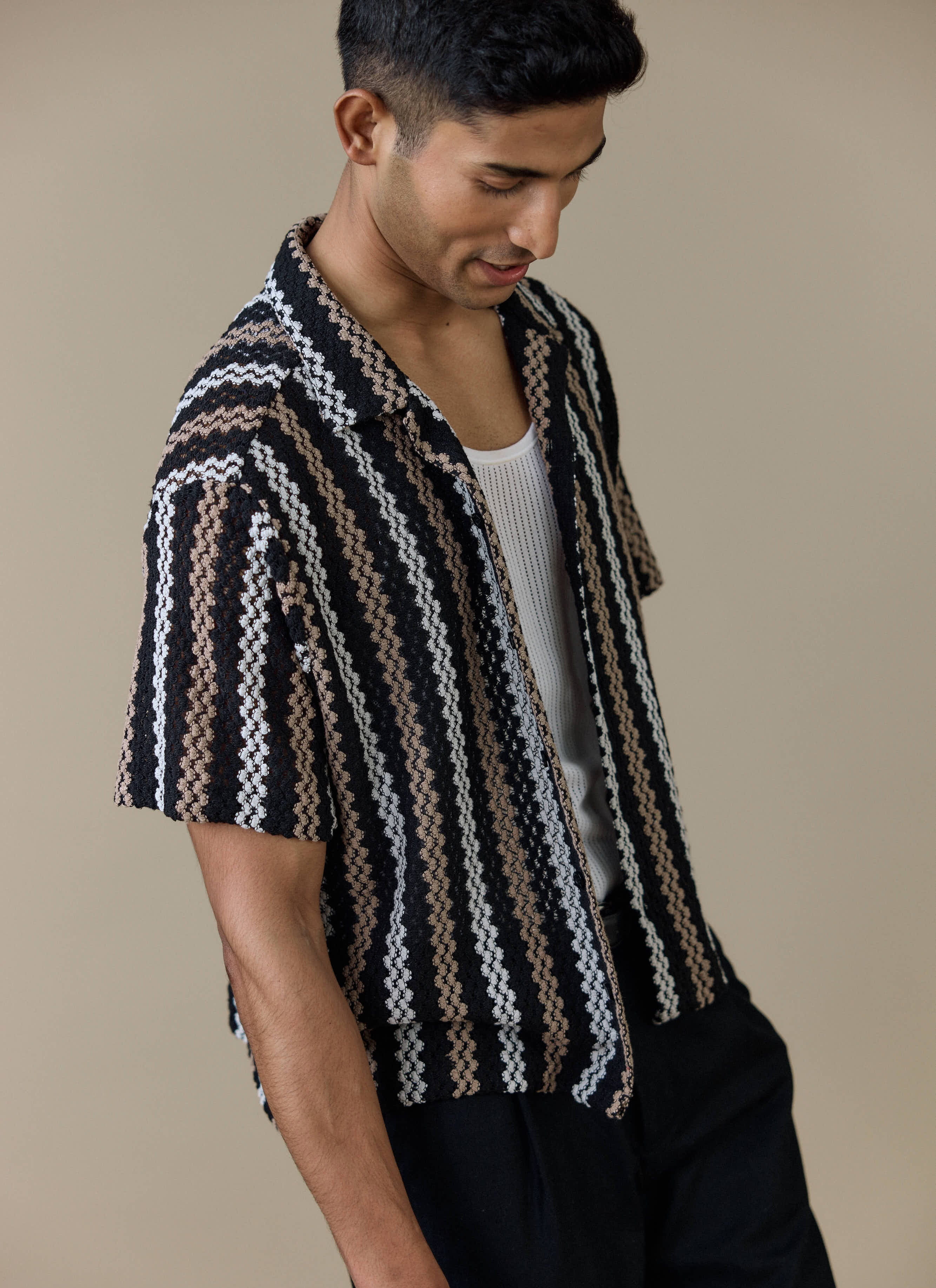 1629-wade-crochet-boxy-shirt-cotton-blend-black-1.jpg Wade Crochet Boxy Shirt | Cotton Blend | Black