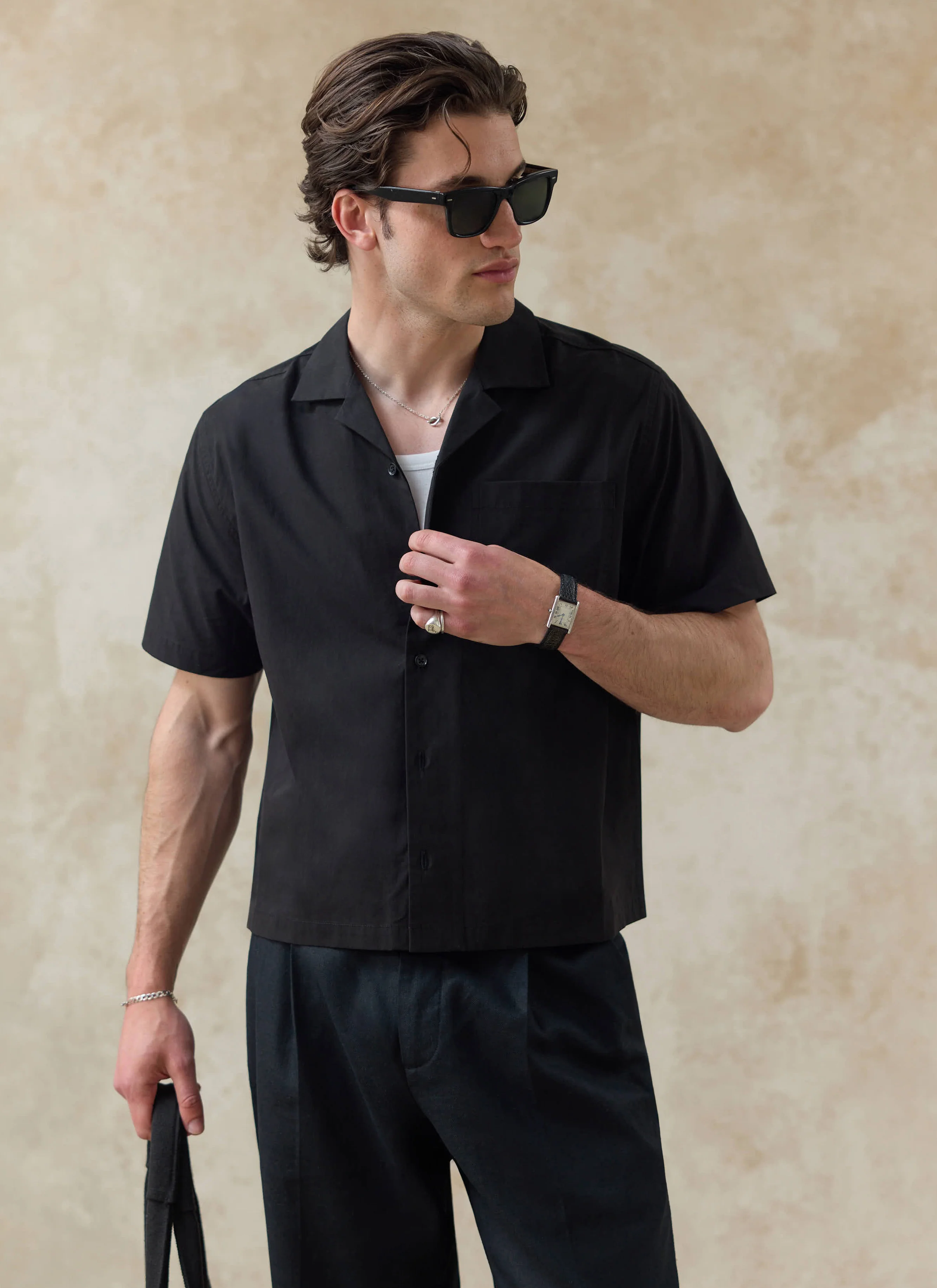 1636-daniel-boxy-cuban-shirt-100-cotton-black-1.webp Daniel Boxy Cuban Shirt | 100% Cotton | Black