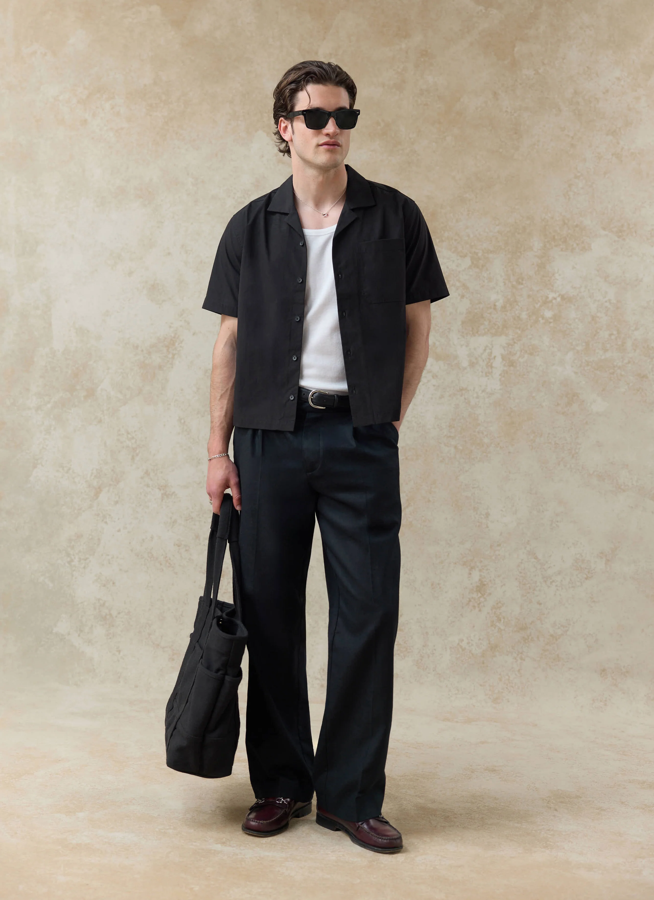 Daniel Boxy Cuban Shirt | 100% Cotton | Black
