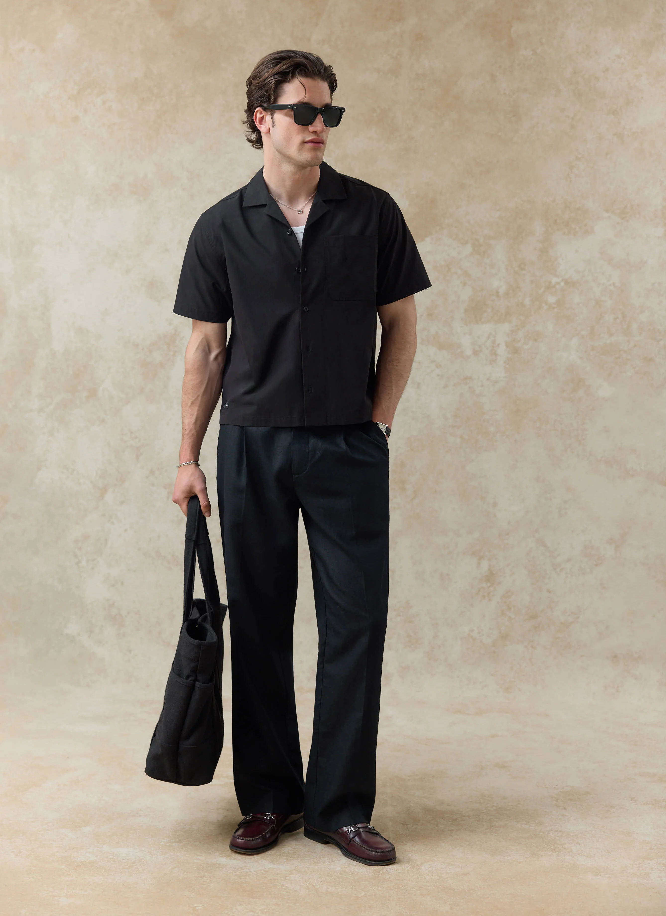 Daniel Boxy Cuban Shirt | 100% Cotton | Black