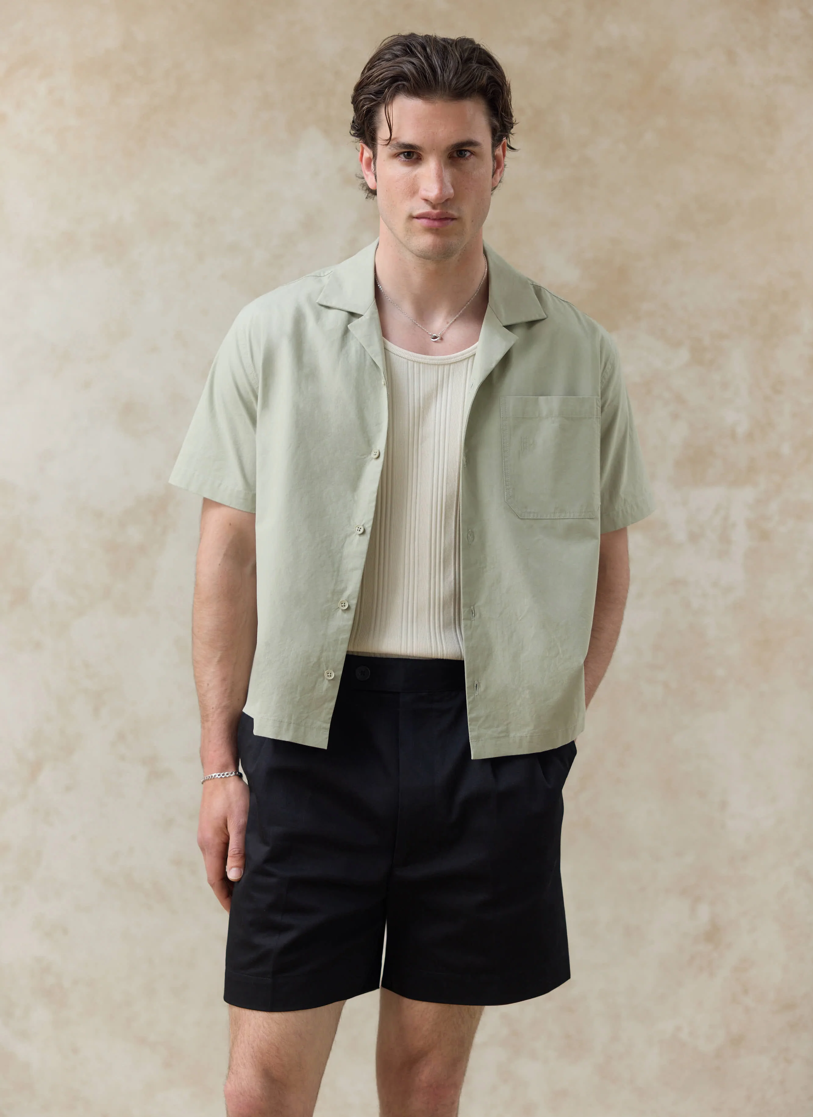 1643-daniel-boxy-cuban-shirt-100-cotton-pistachio-3.webp Daniel Boxy Cuban Shirt | 100% Cotton | Pistachio