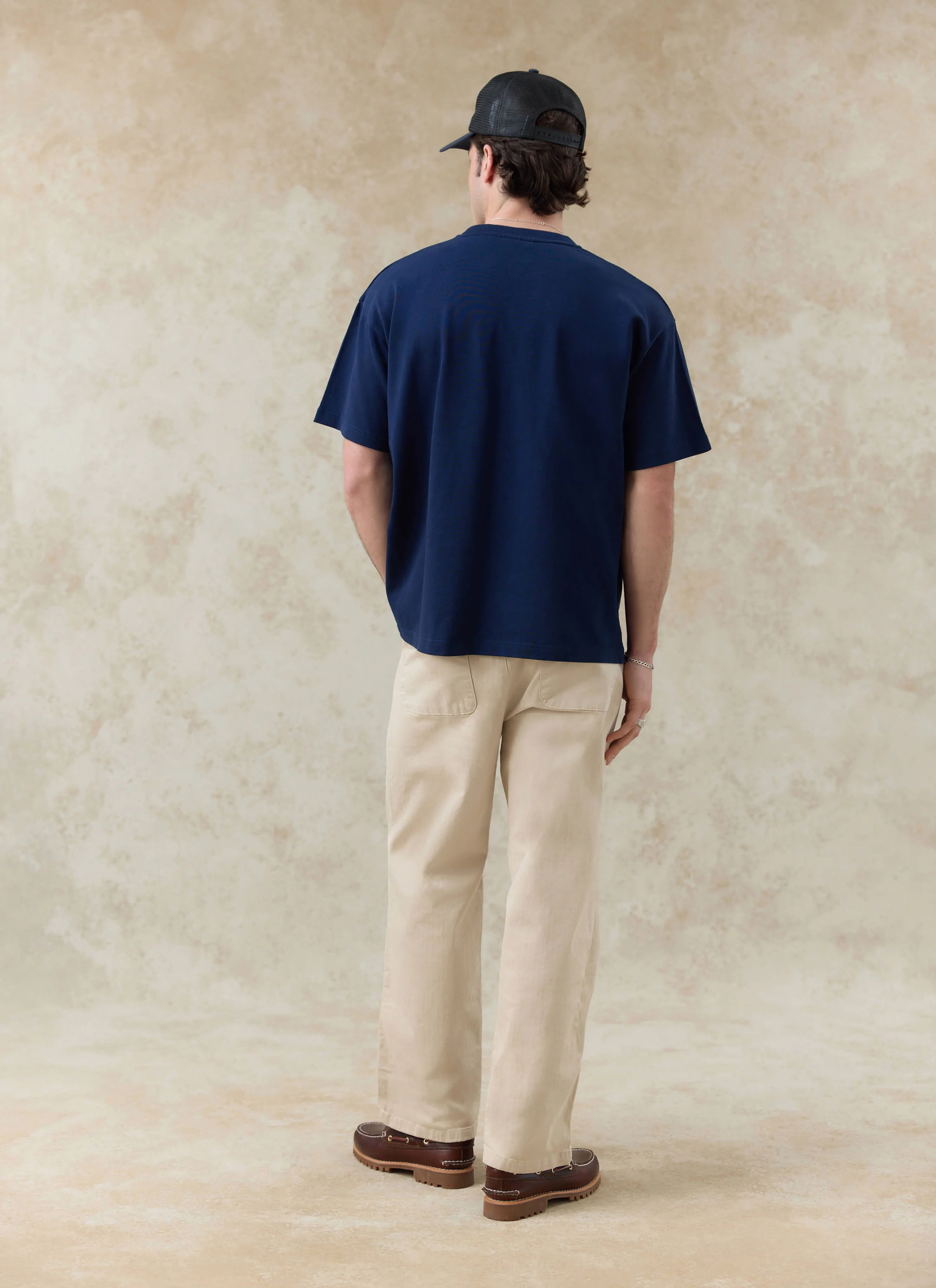 Clarke Oversized Embroidered T Shirt | Organic Cotton | Navy