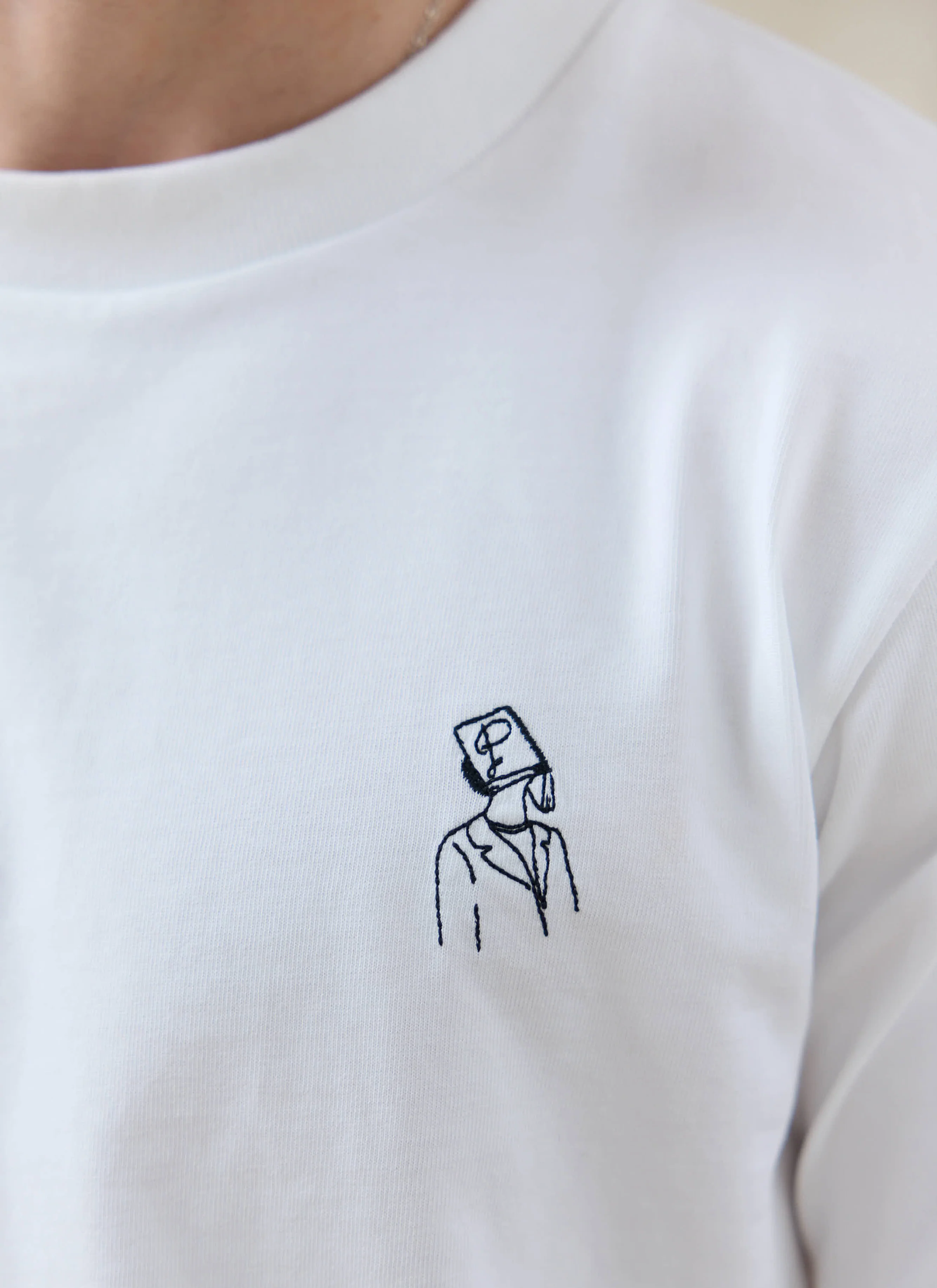 Robinson Embroidered T Shirt | Organic Cotton | White