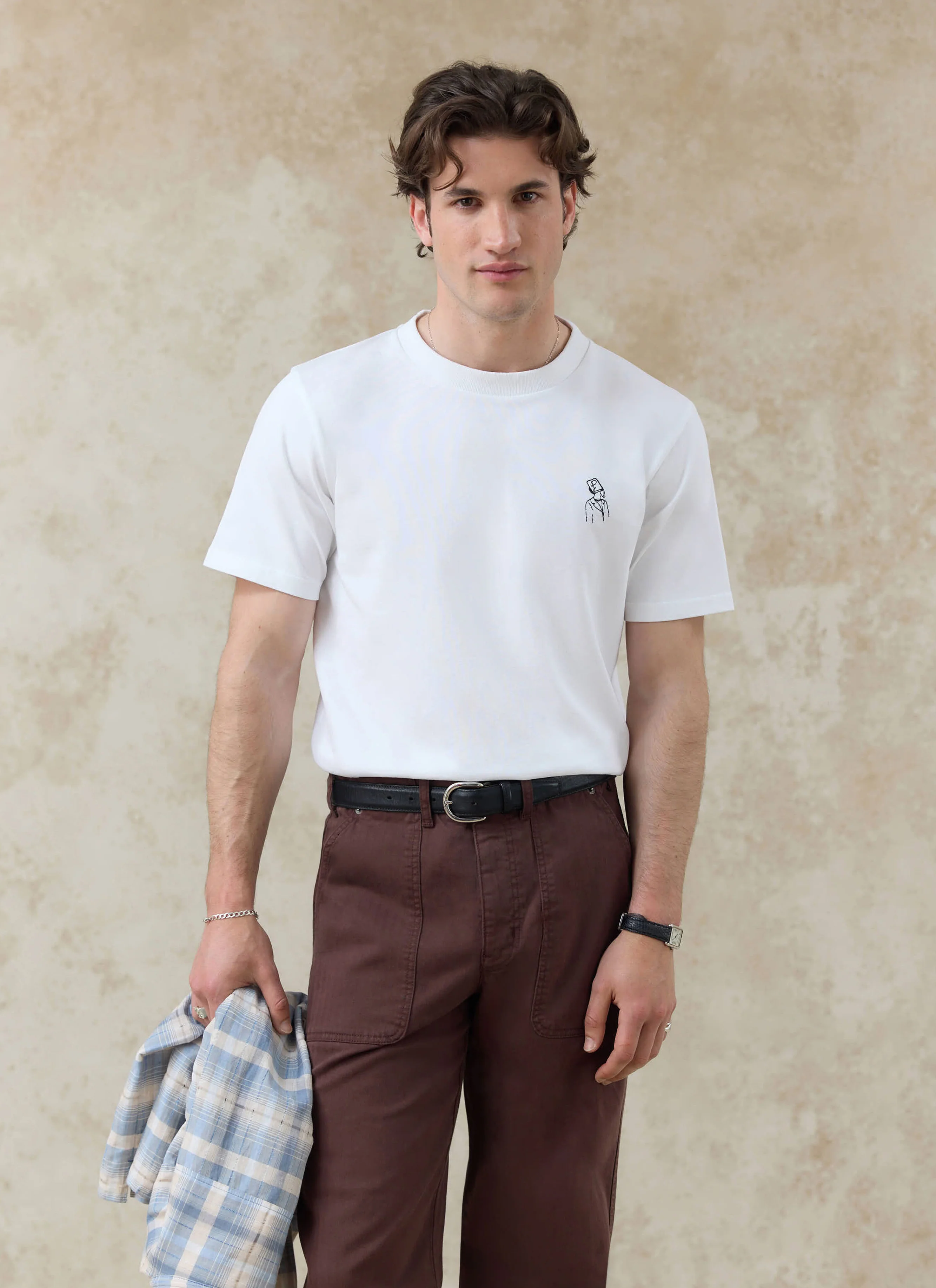 Robinson Embroidered T Shirt | Organic Cotton | White