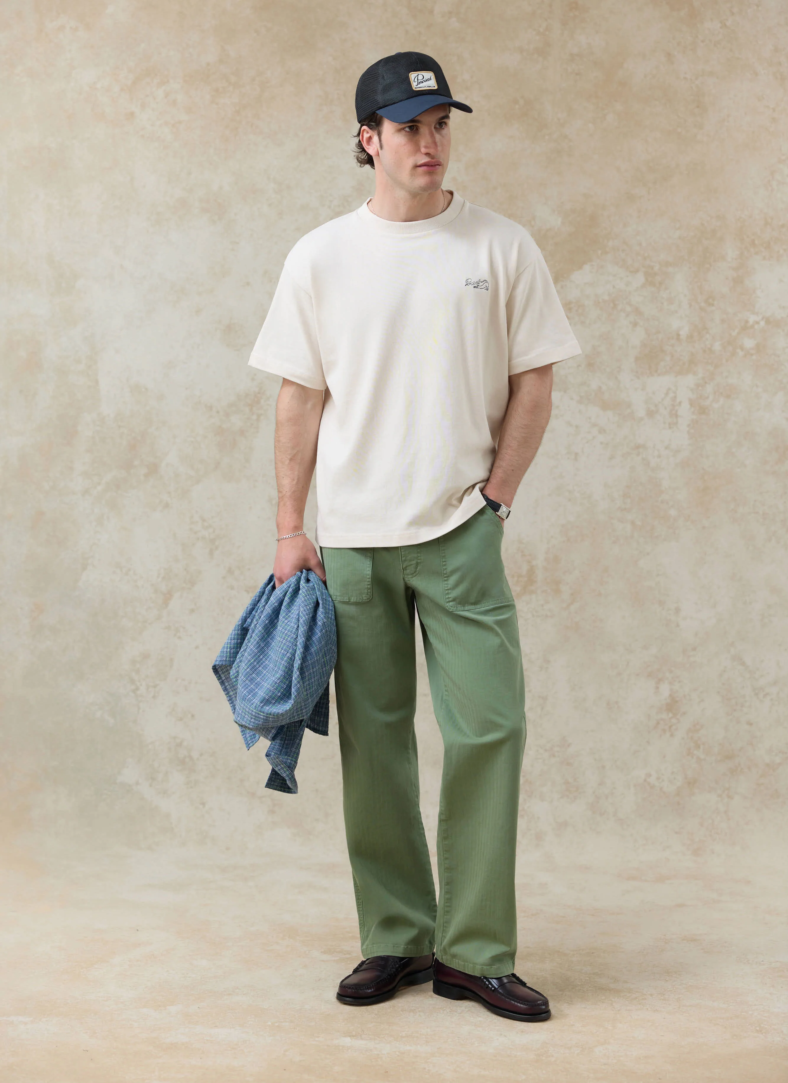 Clarke Oversized Embroidered T Shirt | Organic Cotton | Cream