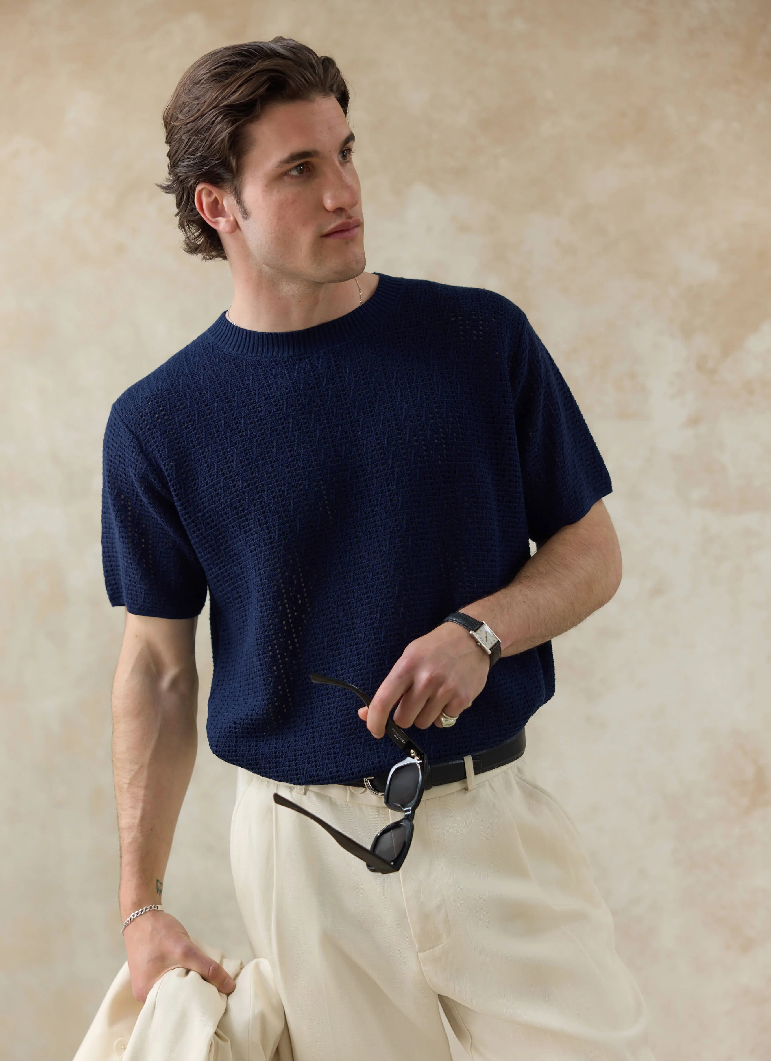 1727-siena-knitted-t-shirt-100-cotton-navy-1.webp Siena Knitted T Shirt | 100% Cotton | Navy
