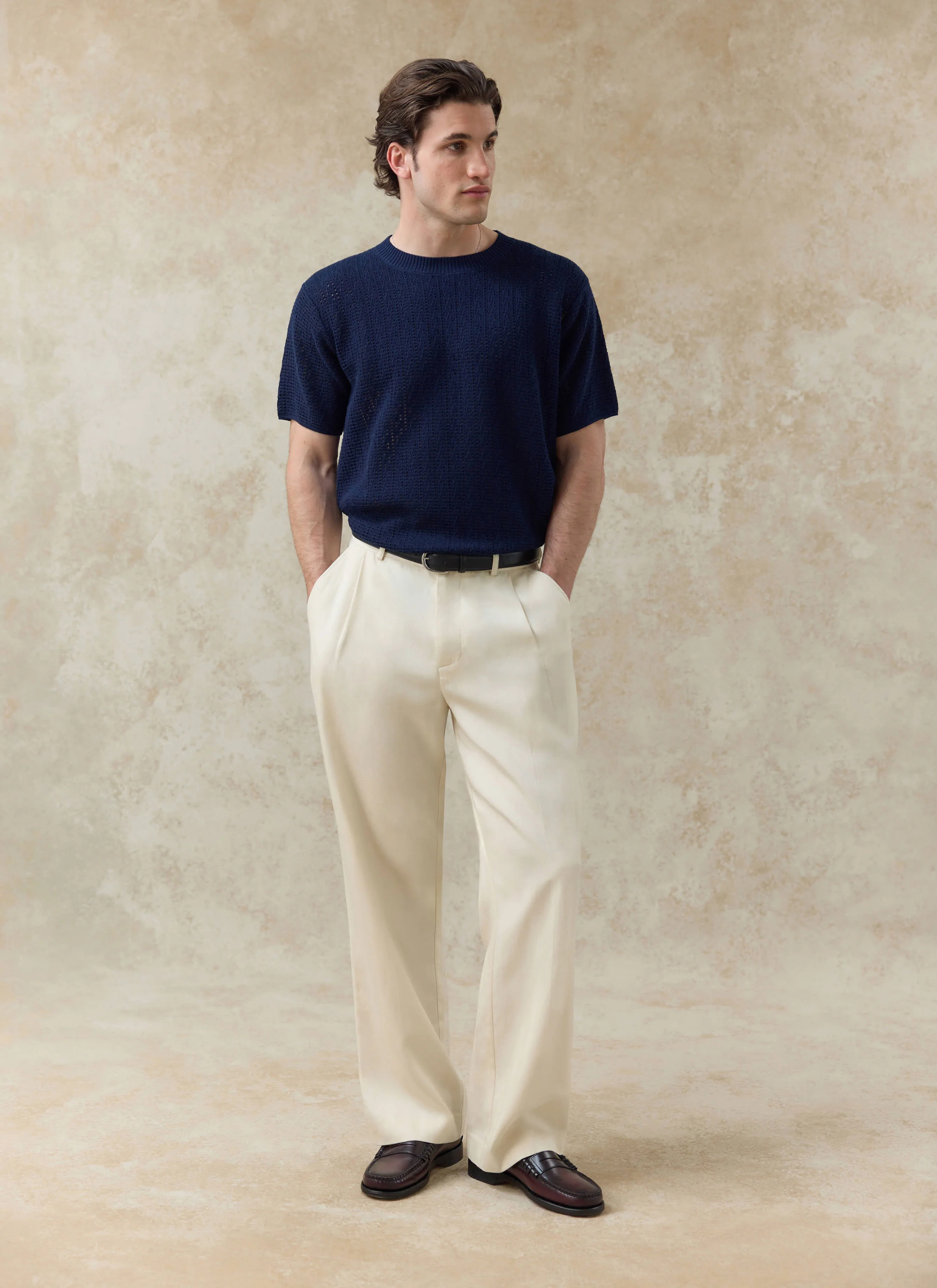 1727-siena-knitted-t-shirt-100-cotton-navy-3.webp Siena Knitted T Shirt | 100% Cotton | Navy