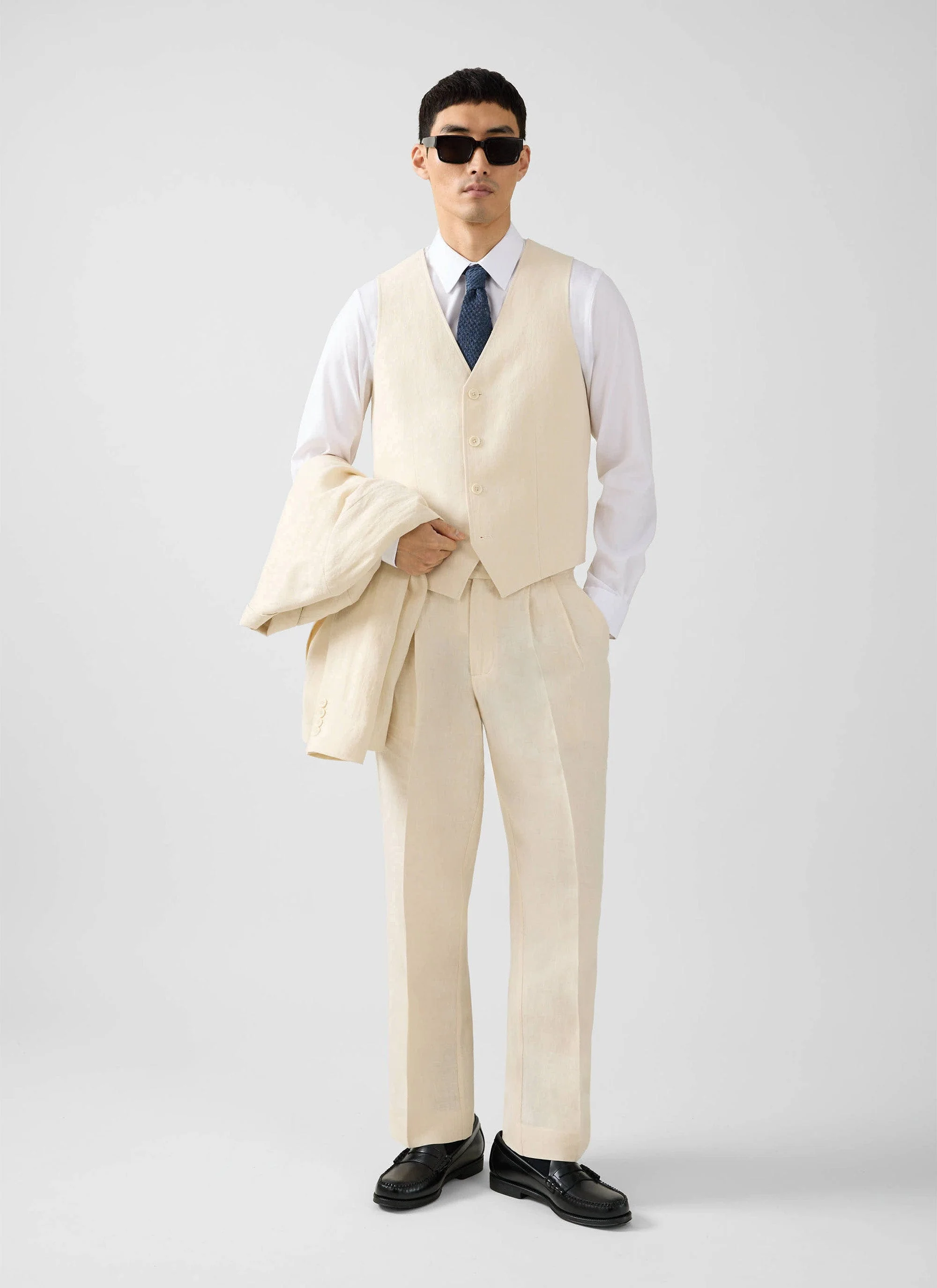 Waistcoat | Linen | Cream