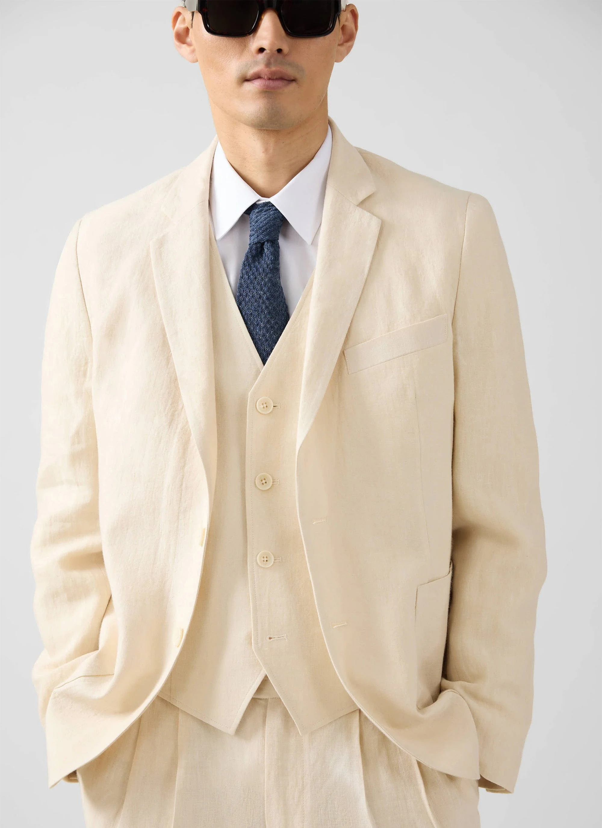 Waistcoat | Linen | Cream