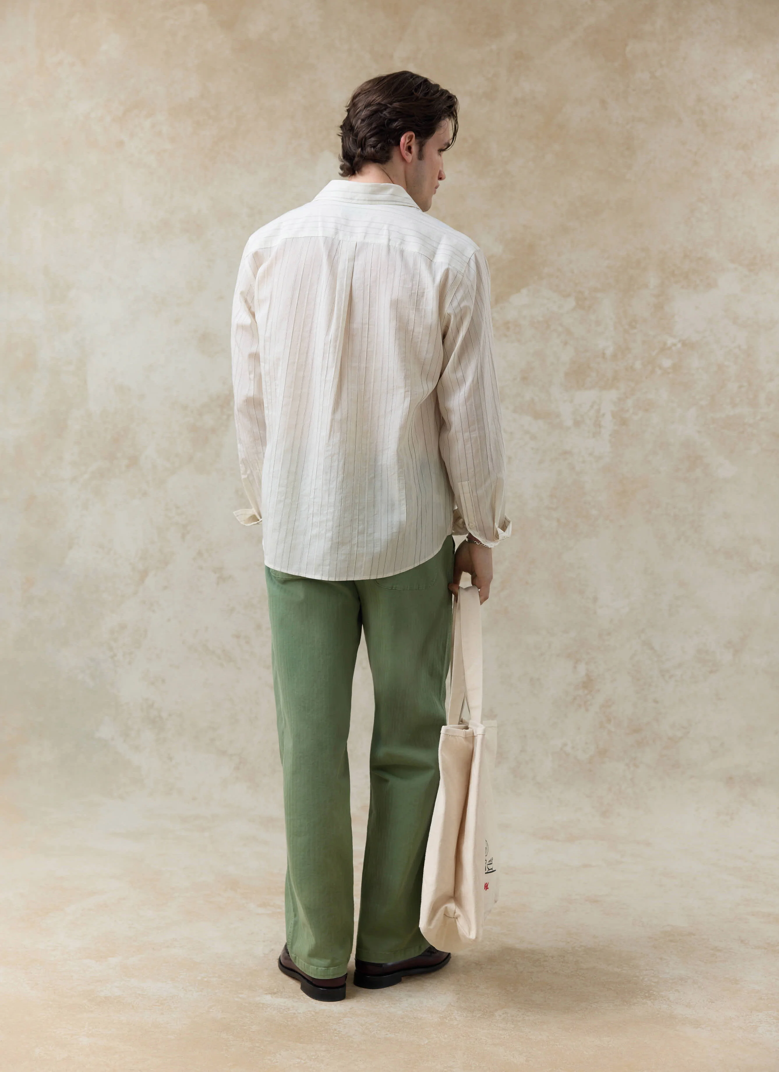 1755-lorenzo-pearce-shirt-lyocell-blend-cream-stripe-6.webp Lorenzo Pearce Shirt | Lyocell Blend | Cream Stripe