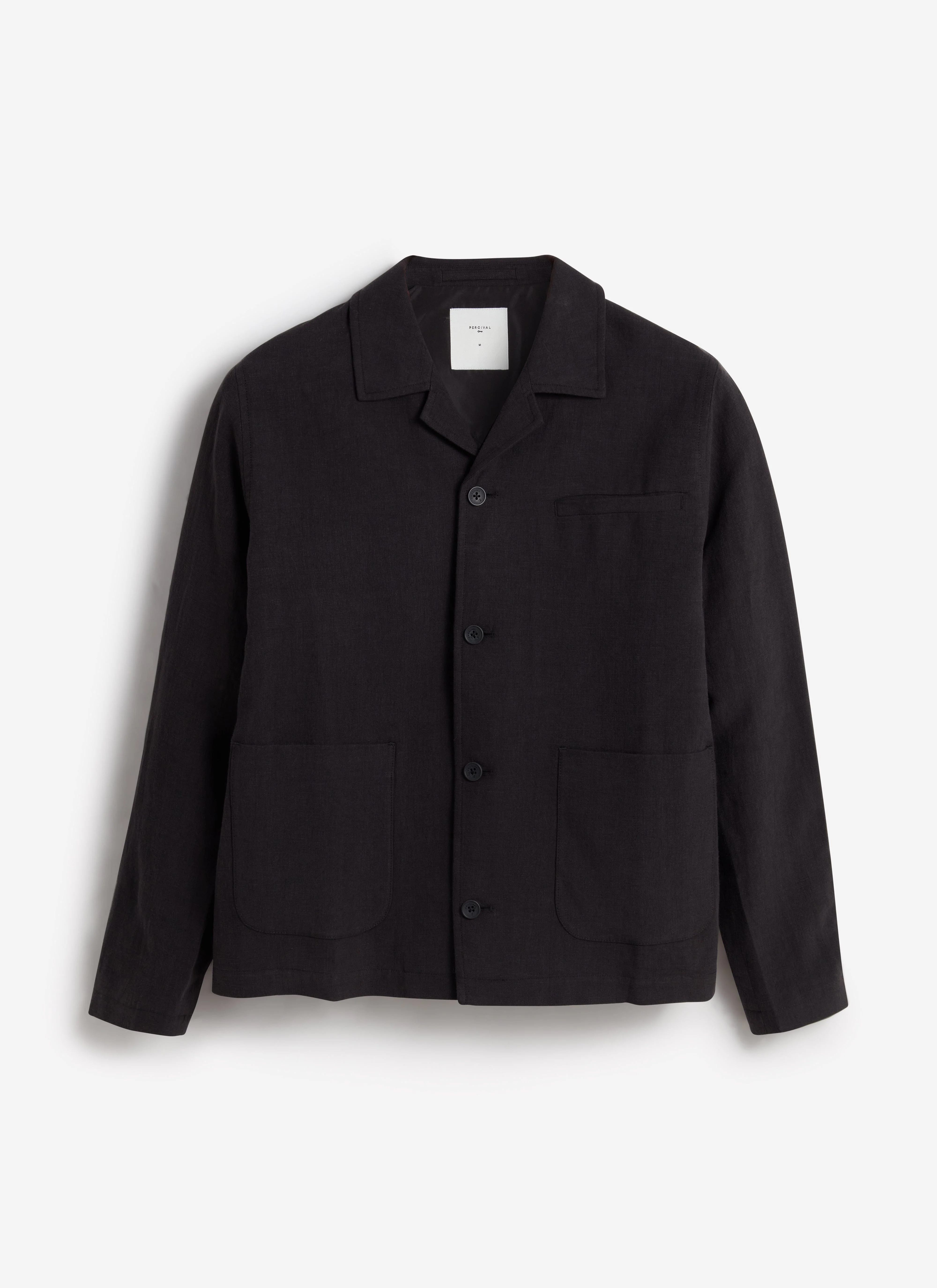 Boxy Overshirt | Linen | Black