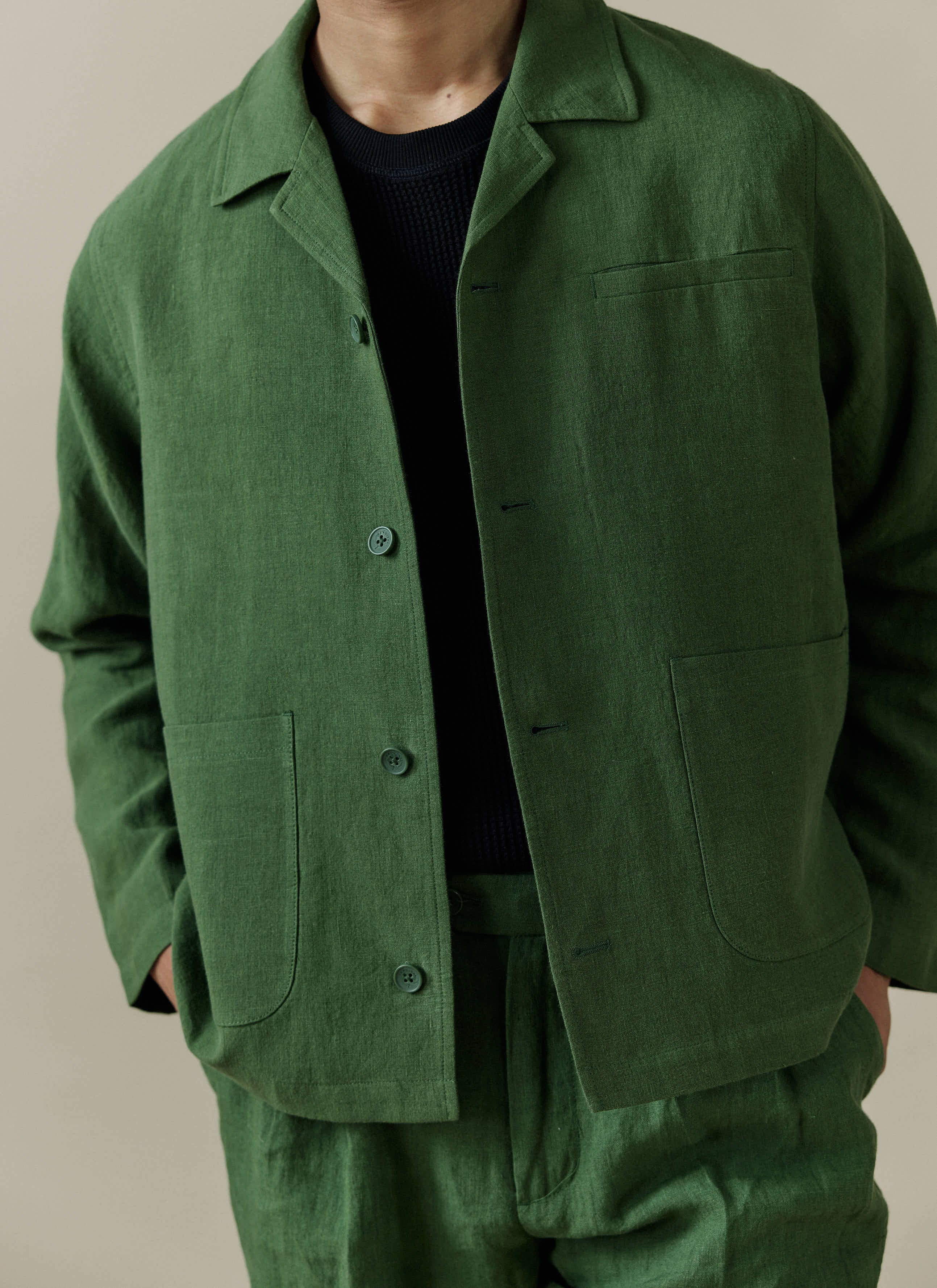 1795-boxy-overshirt-linen-forest-3.jpg Boxy Overshirt | Linen | Forest