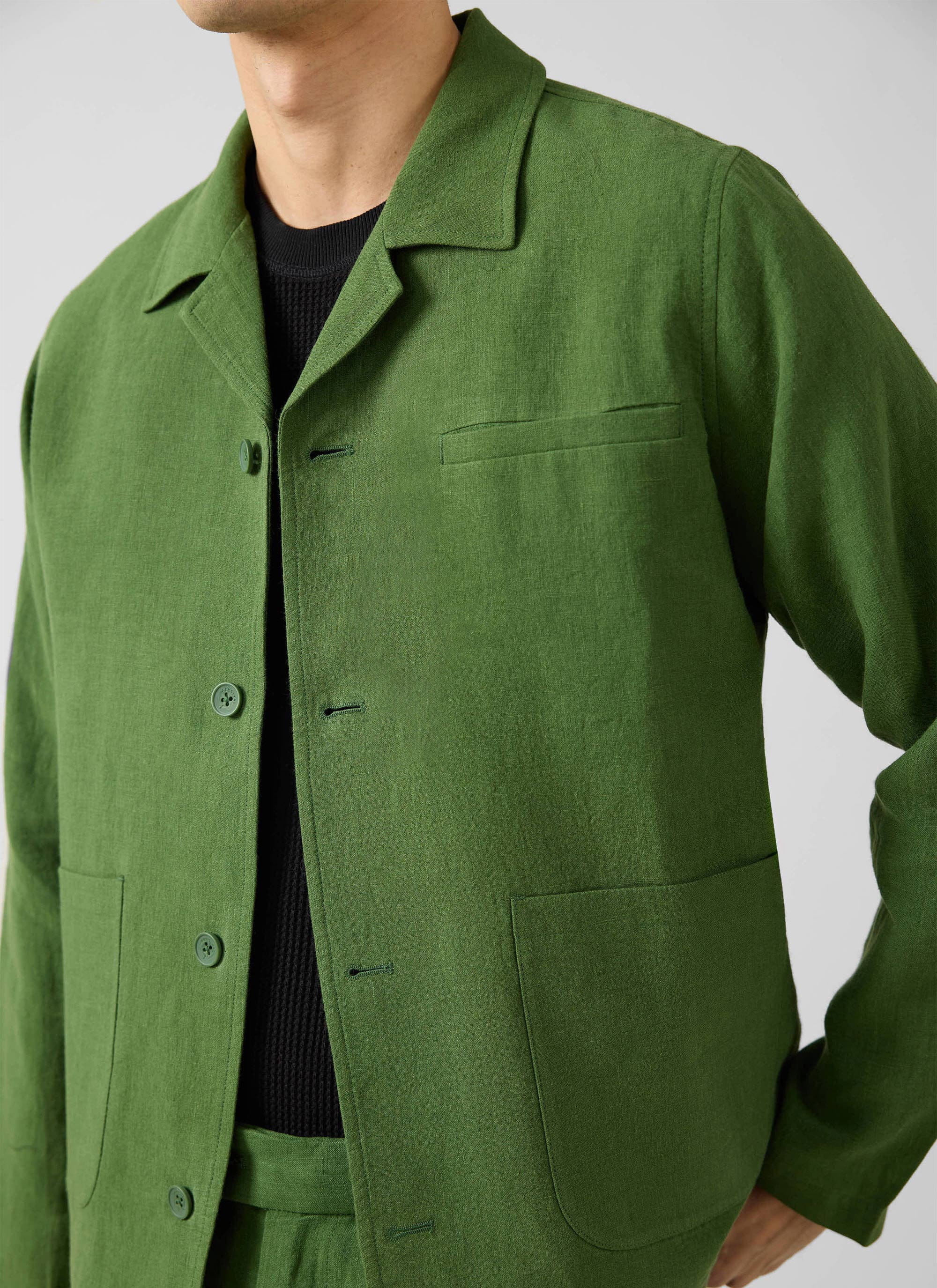 1795-boxy-overshirt-linen-forest-7.jpg Boxy Overshirt | Linen | Forest